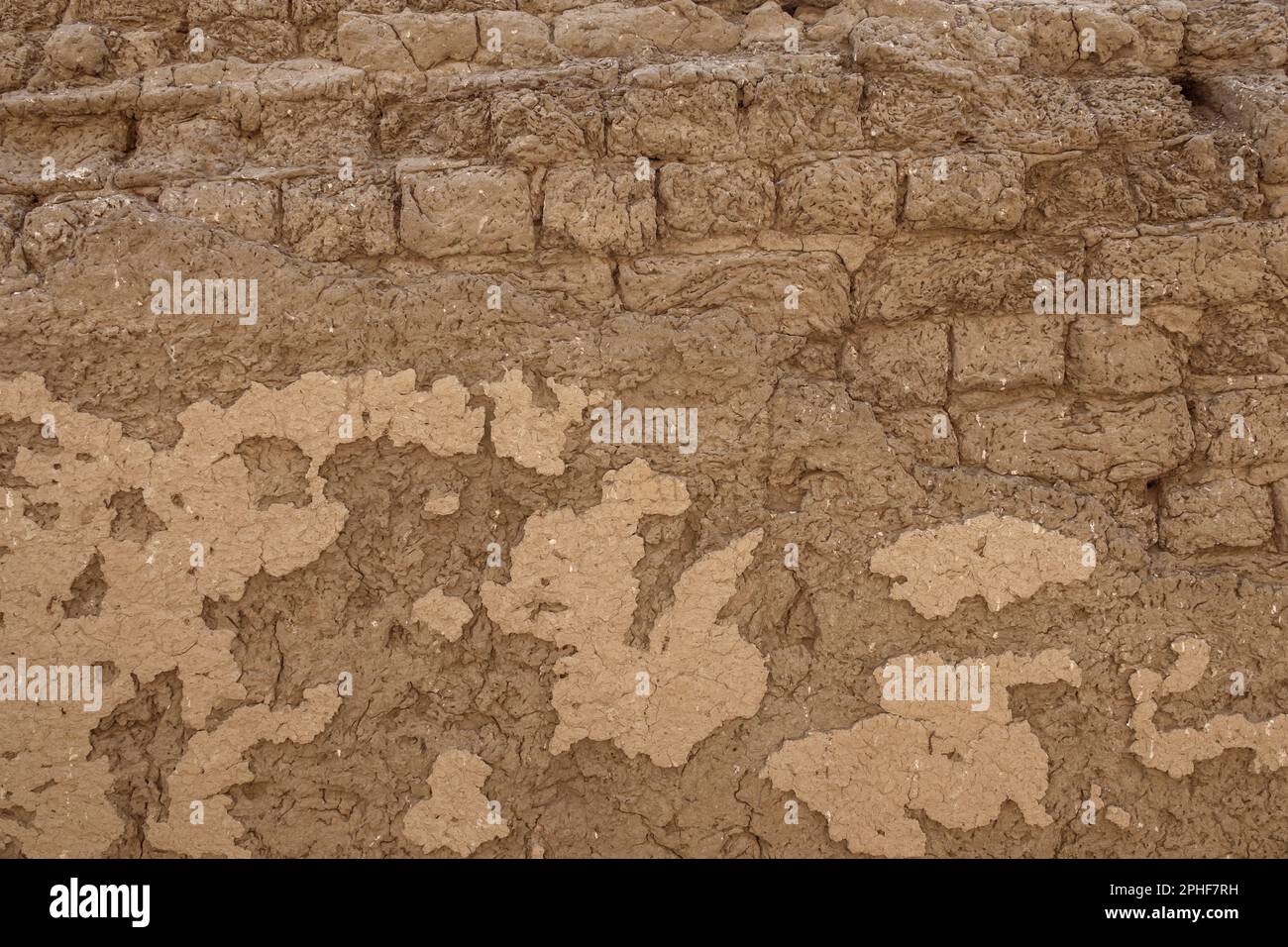 L'enceinte de brique de boue massive du roi de Khasekhemwy Shunet el 2e dynastie à Zebib, Abydos Moyenne Égypte Banque D'Images