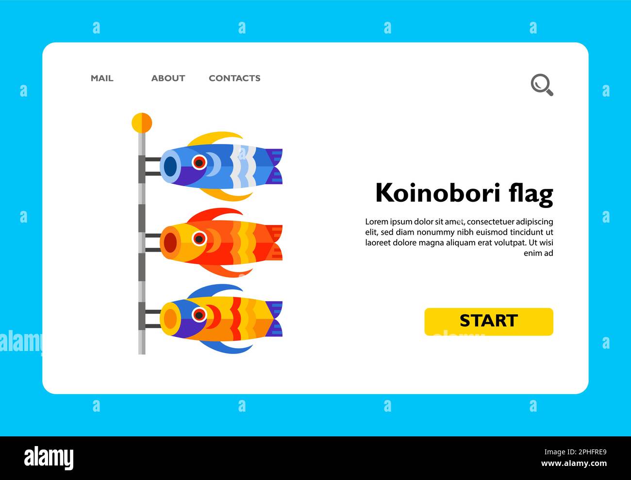 Icône de vecteur de drapeau Koinobori Illustration de Vecteur