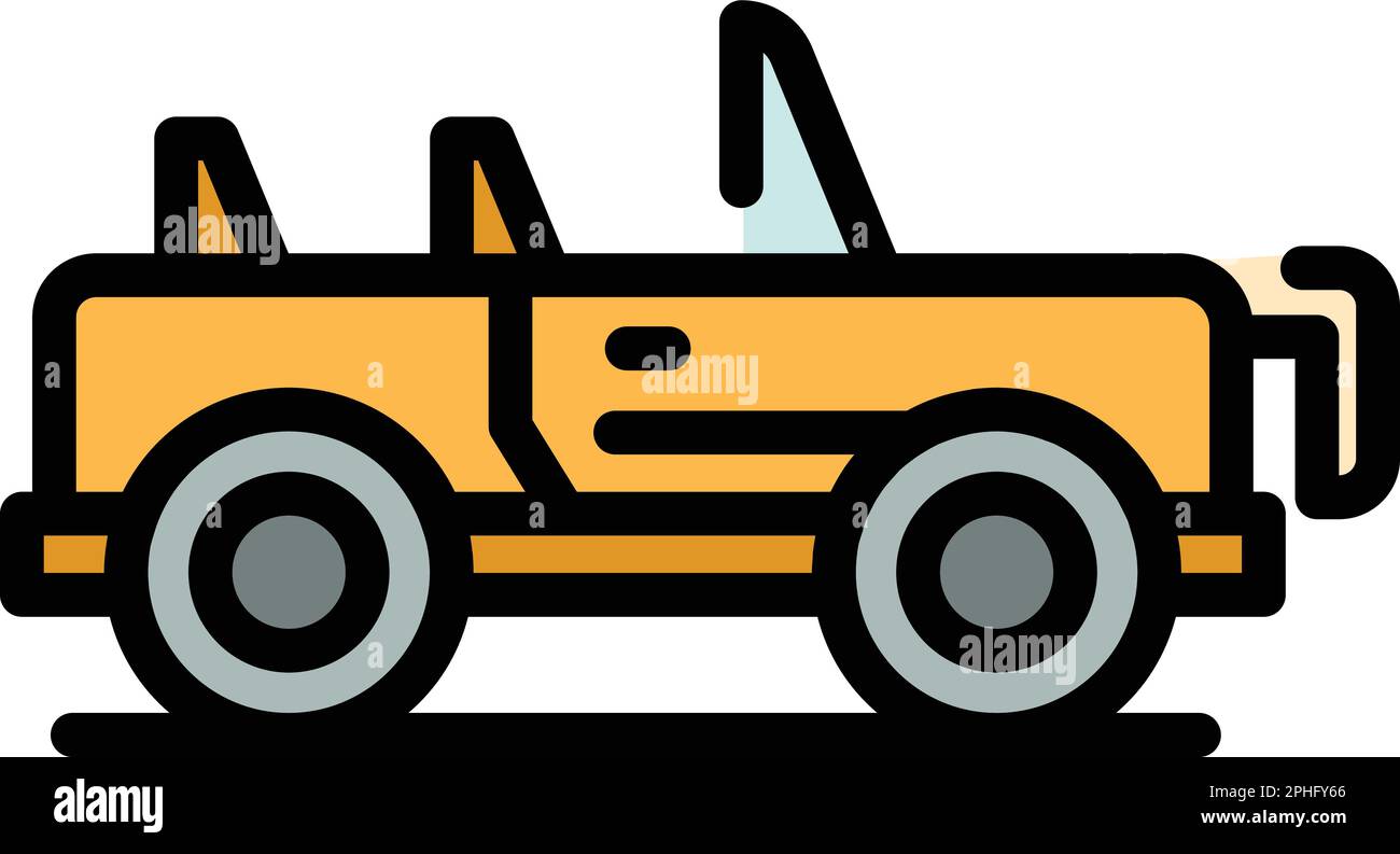 Icône Safari automobile. Outline Safari automobile vector icône pour la conception de sites Web isolé sur fond blanc couleur plat Illustration de Vecteur