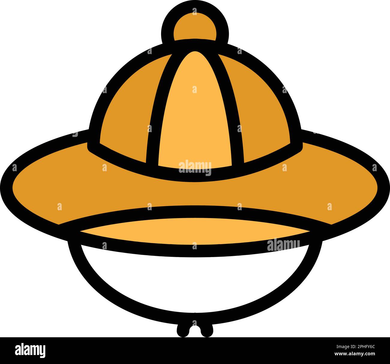 Icône de chapeau Safari. Outline Safari Hat icône vectorielle pour la conception de sites Web isolée sur fond blanc couleur plat Illustration de Vecteur