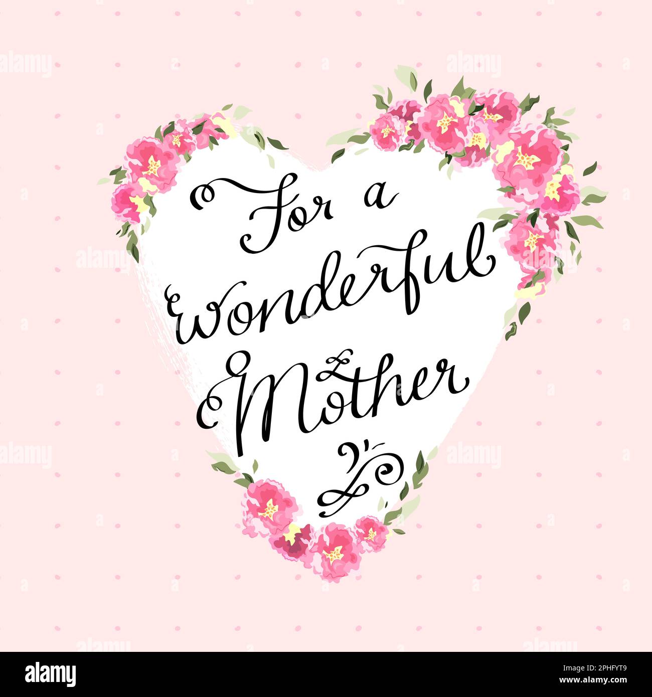 Joli motif de fête des mères écrit à la main avec de jolies fleurs, idéal pour les cartes, bannières, fonds d'écran, sacs-cadeaux - motif vectoriel Illustration de Vecteur