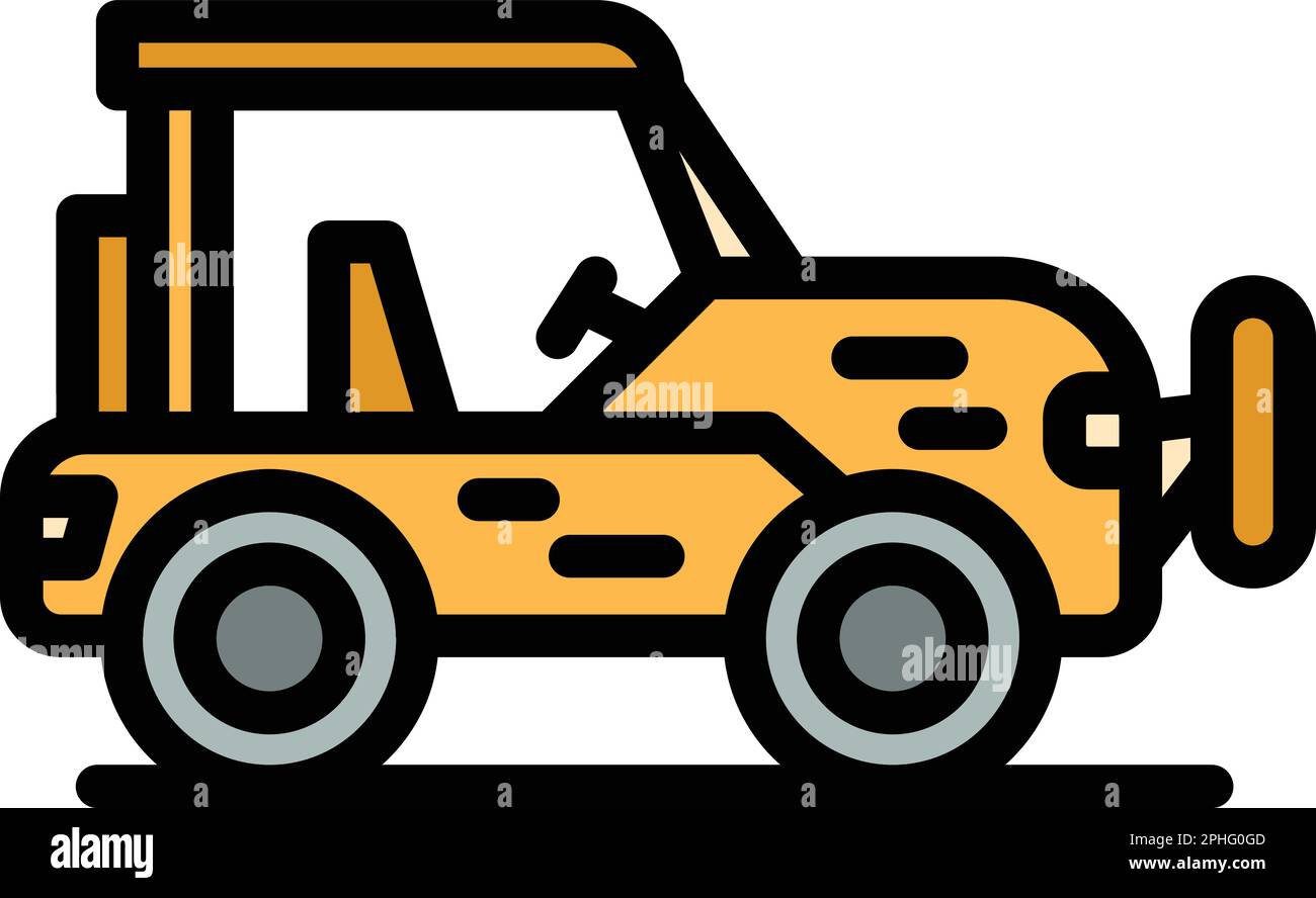 Icône SUV du désert. Outline Desert suv vector icône pour la conception de sites Web isolé sur fond blanc couleur plat Illustration de Vecteur