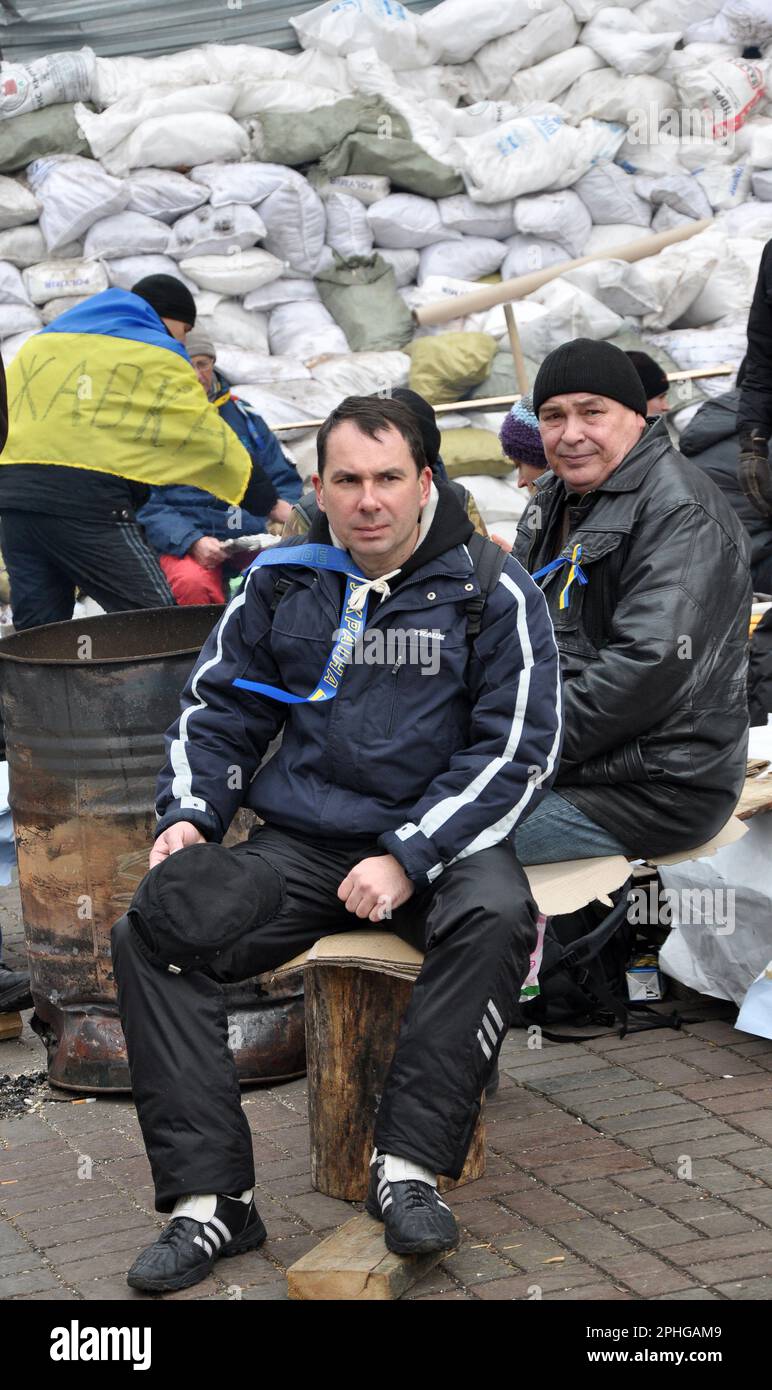 Kiev - Ukraine - 15 décembre 2013. Les événements de la Révolution de la dignité sur l'Euromaidan dans la capitale de l'Ukraine, Kiev, en 2013 Banque D'Images