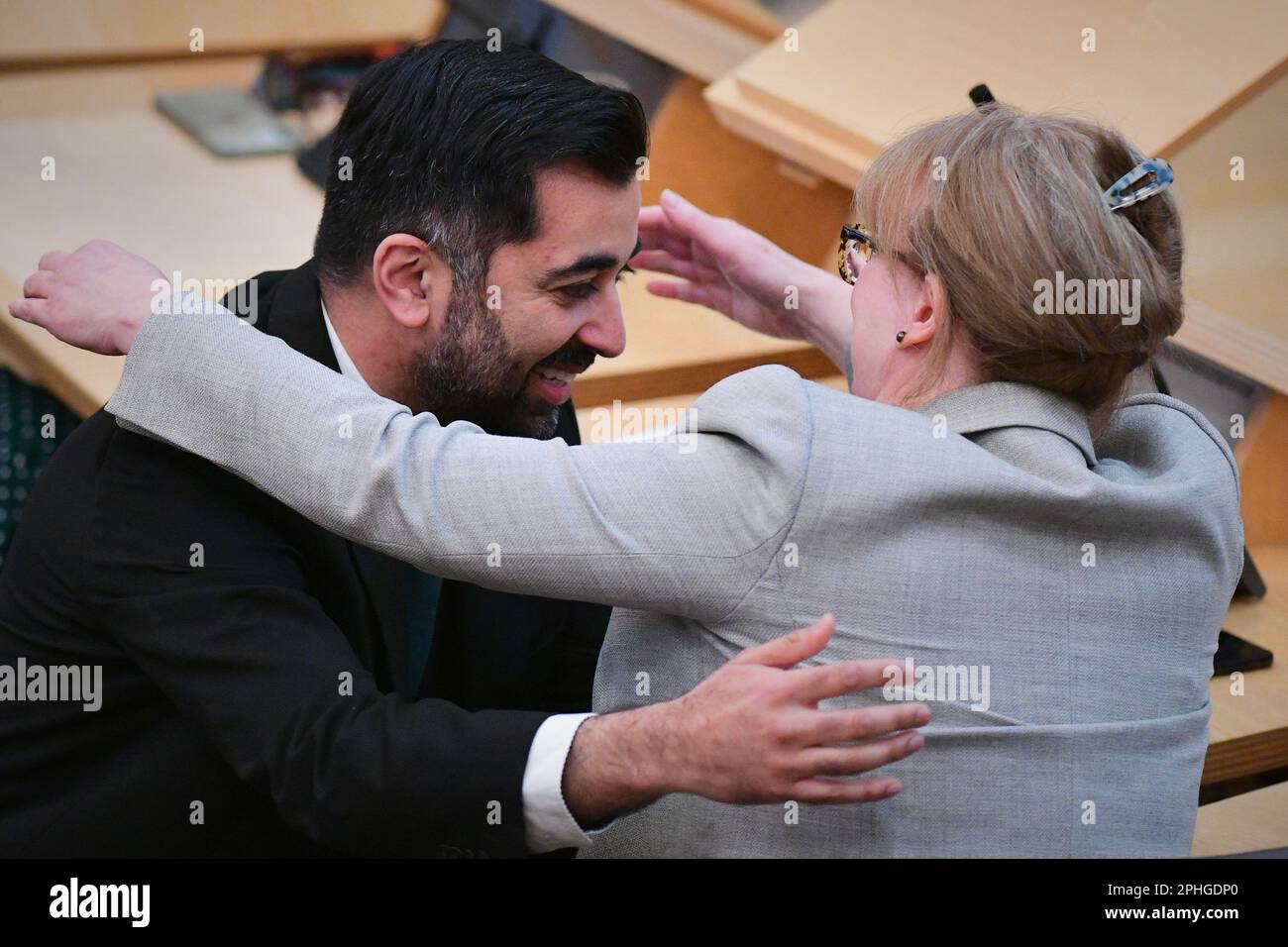 Edinburgh, Écosse, Royaume-Uni, 28 mars 2023. Humza Yousaf le jour où il devient Premier ministre au Parlement écossais. credit sst/alamy nouvelles en direct Banque D'Images