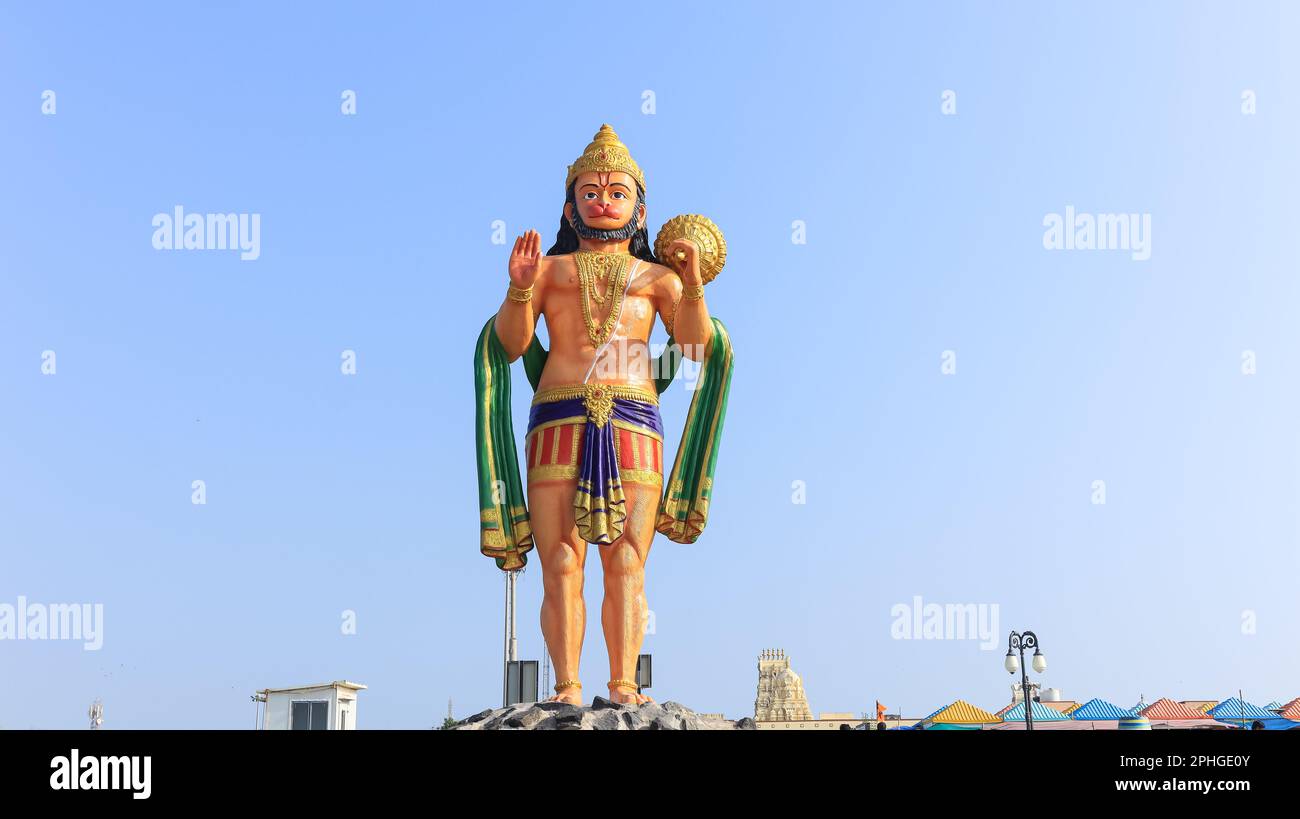 Statue du Seigneur Hanuman, Bajarangbali, Somnath, Gujarat, Inde. Banque D'Images