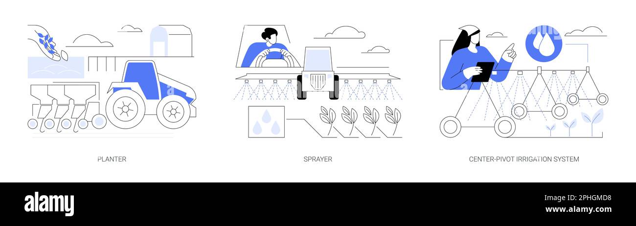 Illustrations vectorielles abstraites de machines agricoles. Illustration de Vecteur