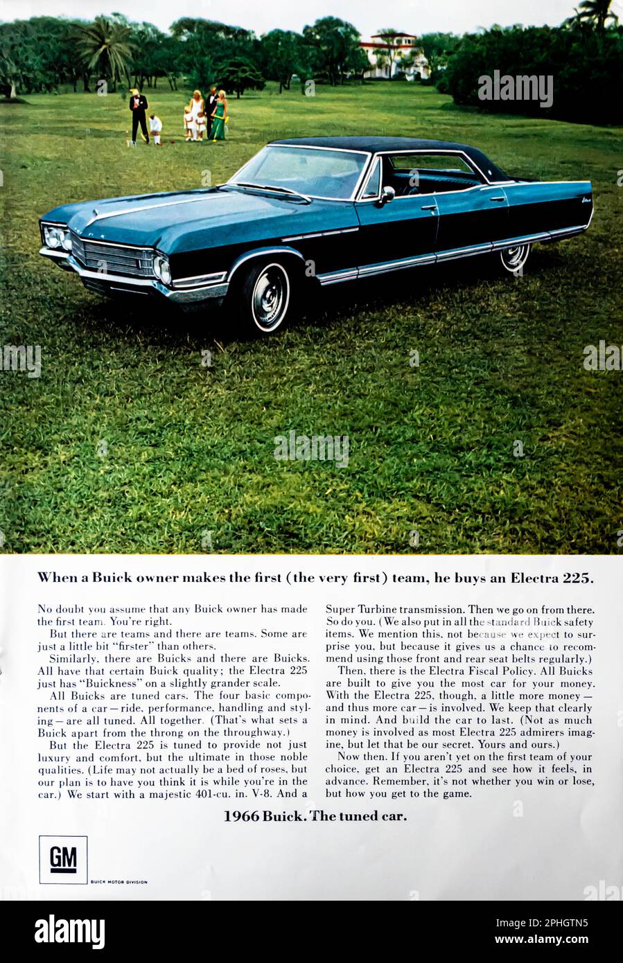 Publicité 66 de Buick Electra 225 dans un magazine NatGeo juin 1966 Banque D'Images