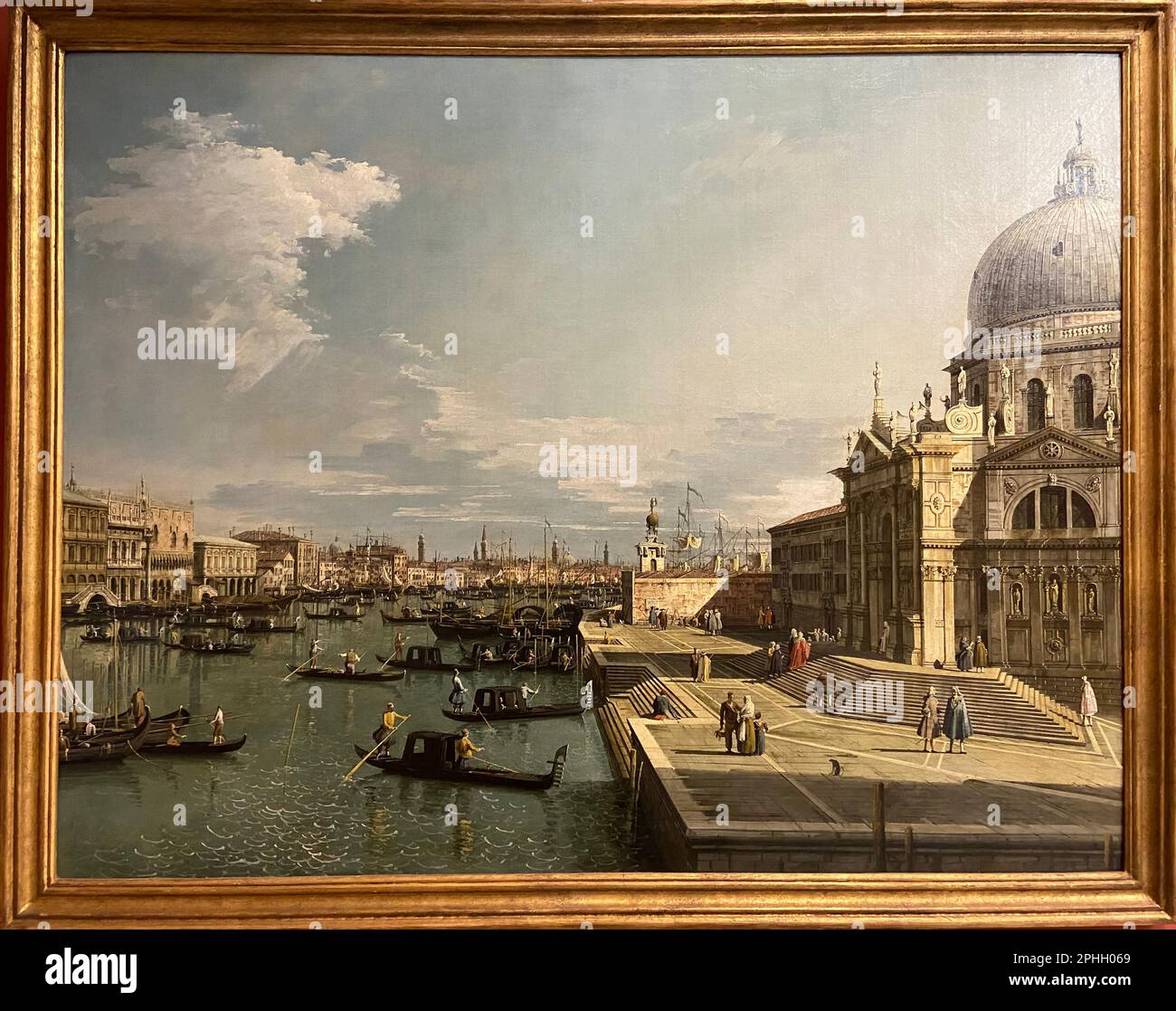 Paris, France - 02 19 2023 : Musée du Louvre. L'entrée du Grand Canal a donné l'église de Santa Maria della Salute à Venise peinte par Bernard Banque D'Images