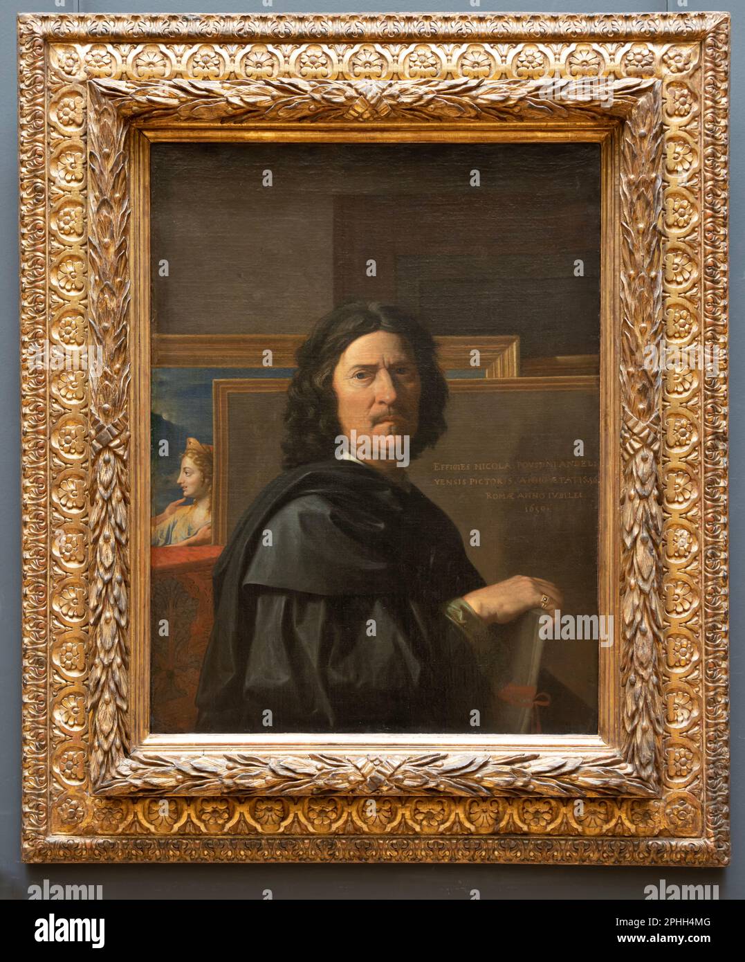Paris, France - 02 19 2023 : Musée du Louvre. Autoportrait peint par Nicolas poussin Banque D'Images