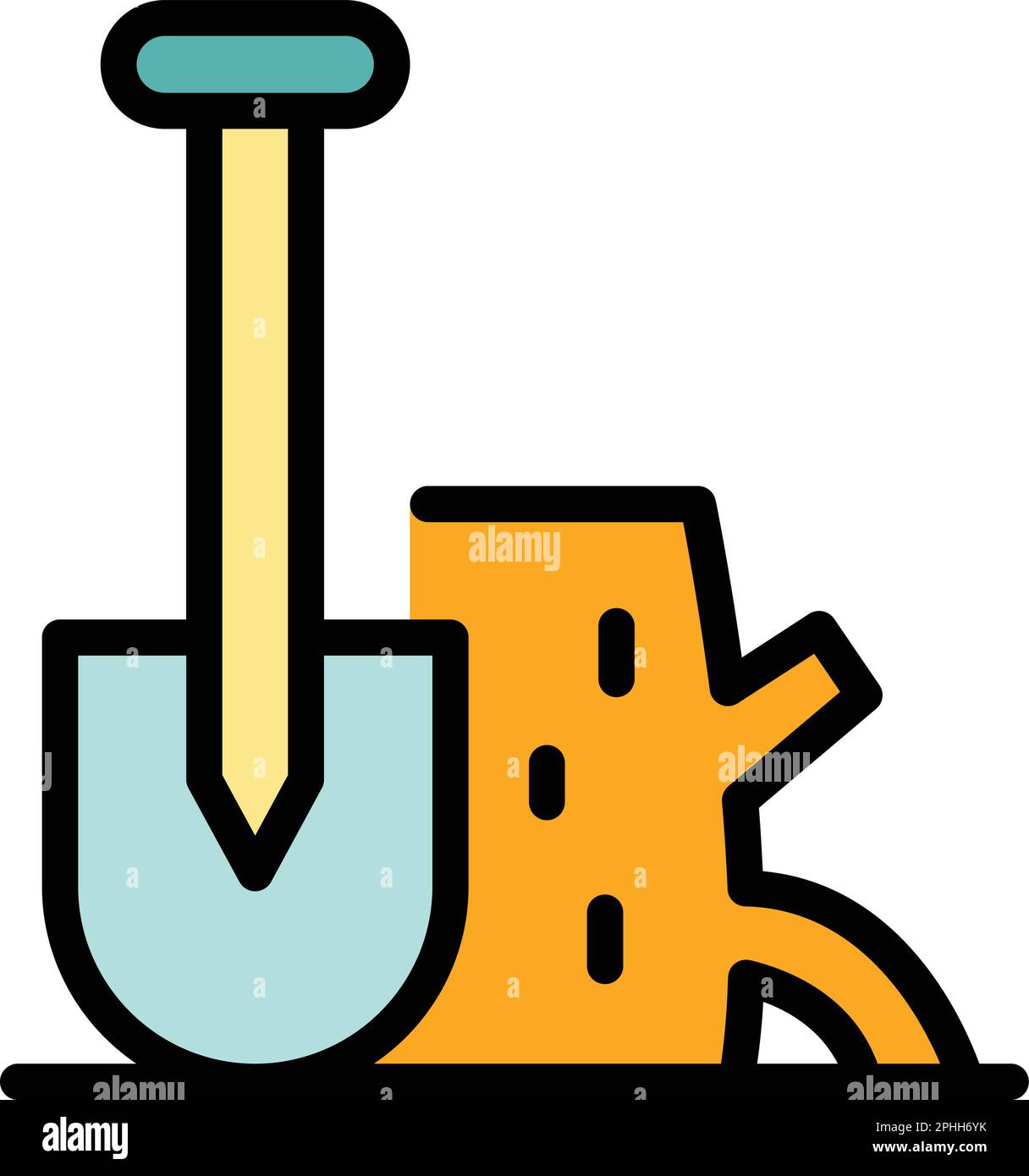 Icône de pelle de randonnée. Contour randonnée pédestre pelle vecteur icône pour la conception de Web isolé sur fond blanc couleur plat Illustration de Vecteur