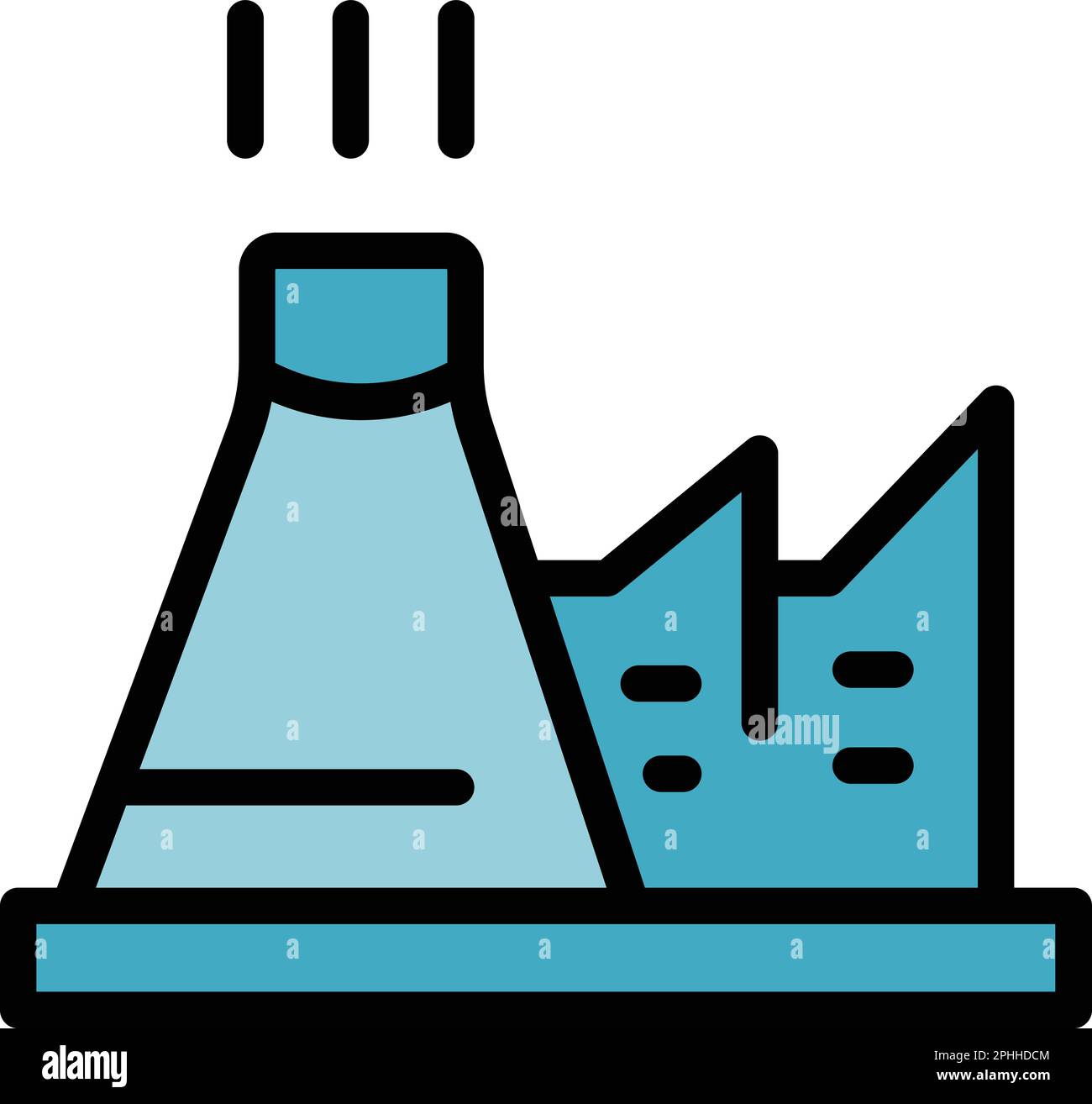 Icône d'environnement vert usine. Outline Green environnement Factory vector icône pour la conception de sites Web isolé sur fond blanc couleur plat Illustration de Vecteur