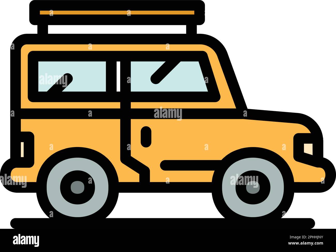 Icône Camping jeep. Outline Camping jeep vecteur icône pour web design isolé sur fond blanc couleur plat Illustration de Vecteur