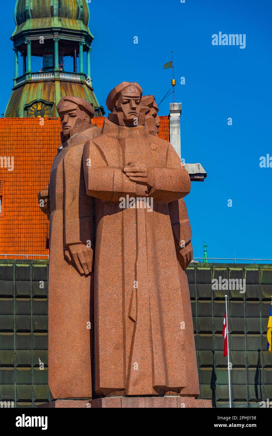 Monument letton des fusiliers à Riga. Banque D'Images