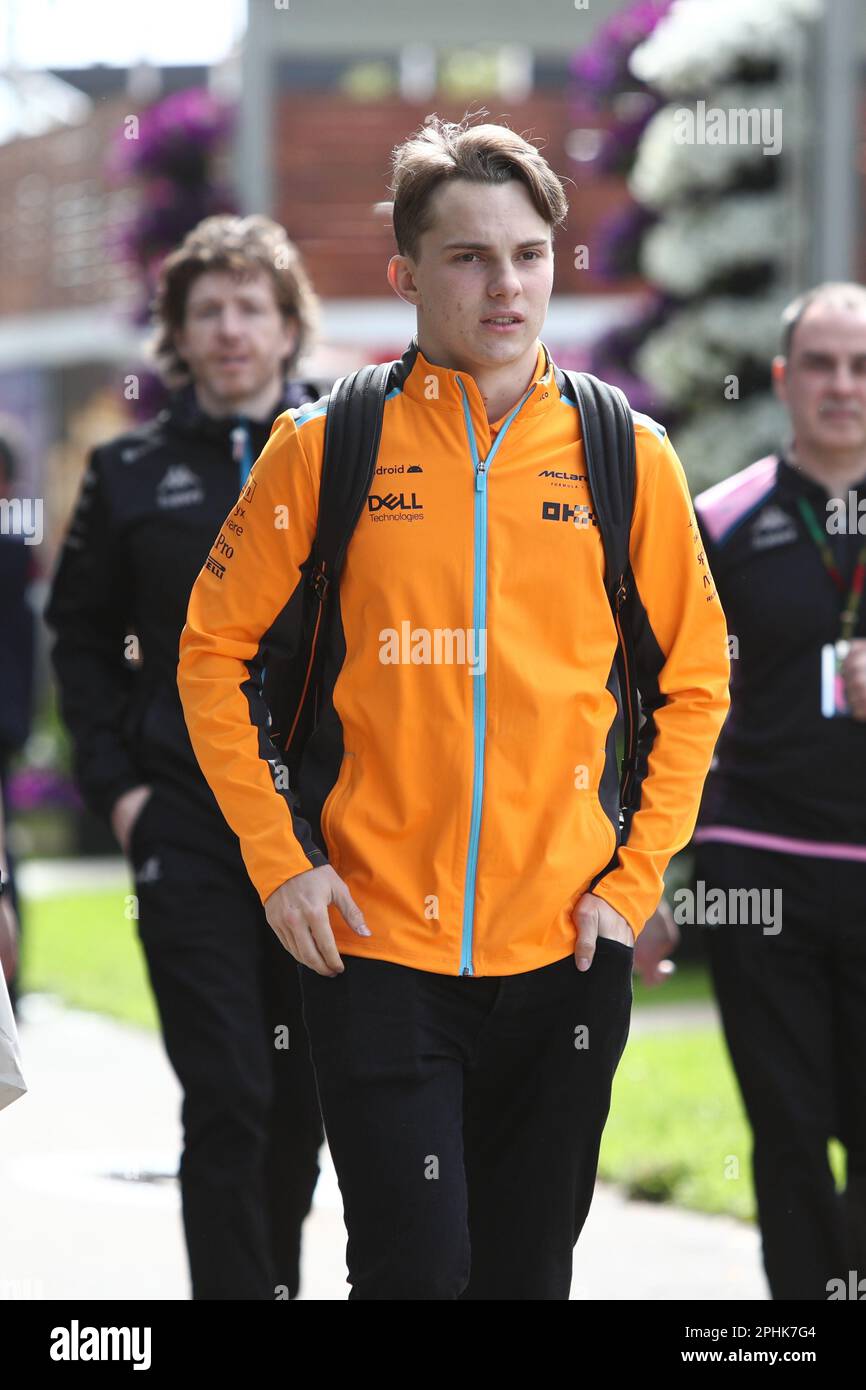 Albert Park, Melbourne, Victoria, Australie. 29th mars 2023. FIA Formula One World Championship 2023 - Formule 1 Rolex Australian Grand Prix - Oscar Piastri de l'Australie course pour l'écurie McLaren-F1 est vu dans le Pit Paddock F1 pendant le Championnat du monde Formule 1 de la FIA 2023 crédit d'image : brett keating/Alay Live News Banque D'Images