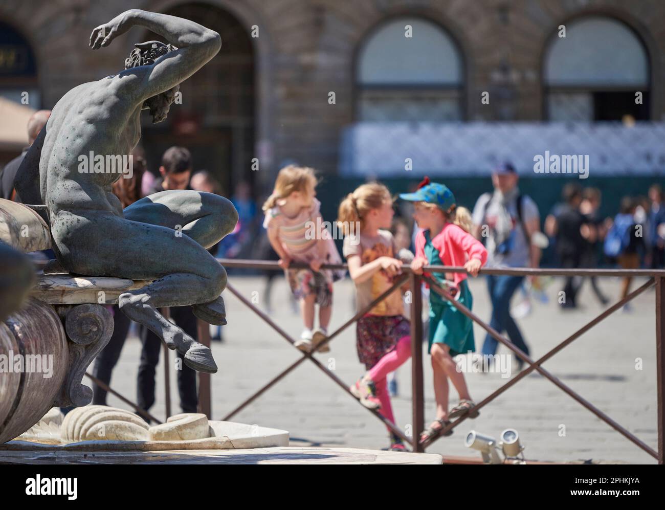 Fontaine de Neptune à la Piazza della Signoria, Florence Banque D'Images