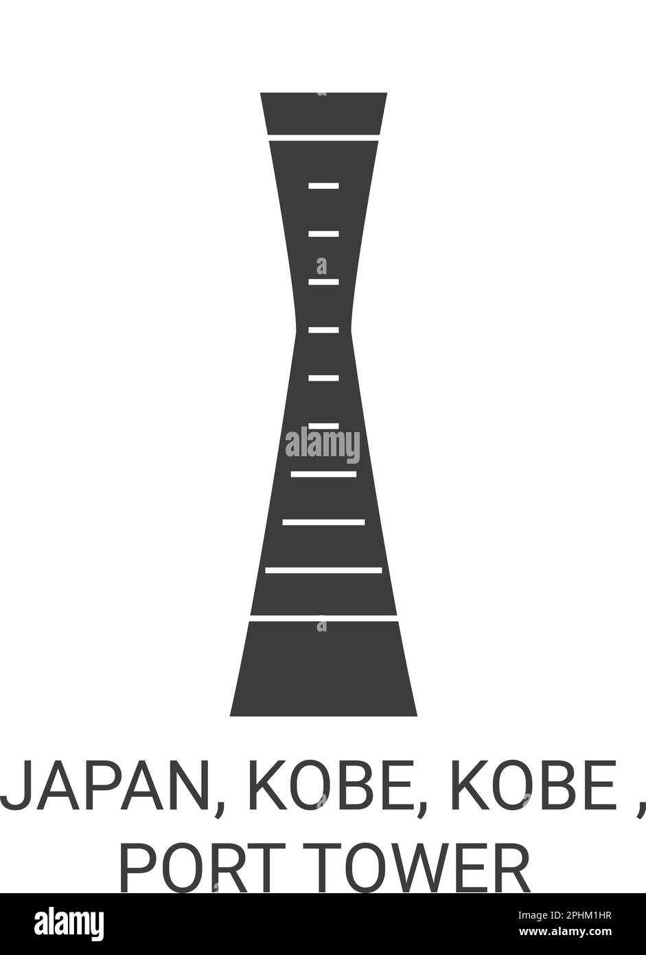 Japon, Kobe, Kobe , Port Tower voyage illustration vectorielle Illustration de Vecteur