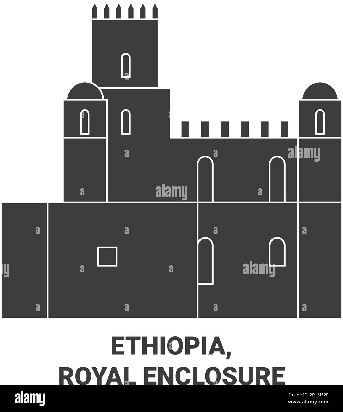 Éthiopie, illustration du vecteur de repère de voyage Royal Enclosure Illustration de Vecteur