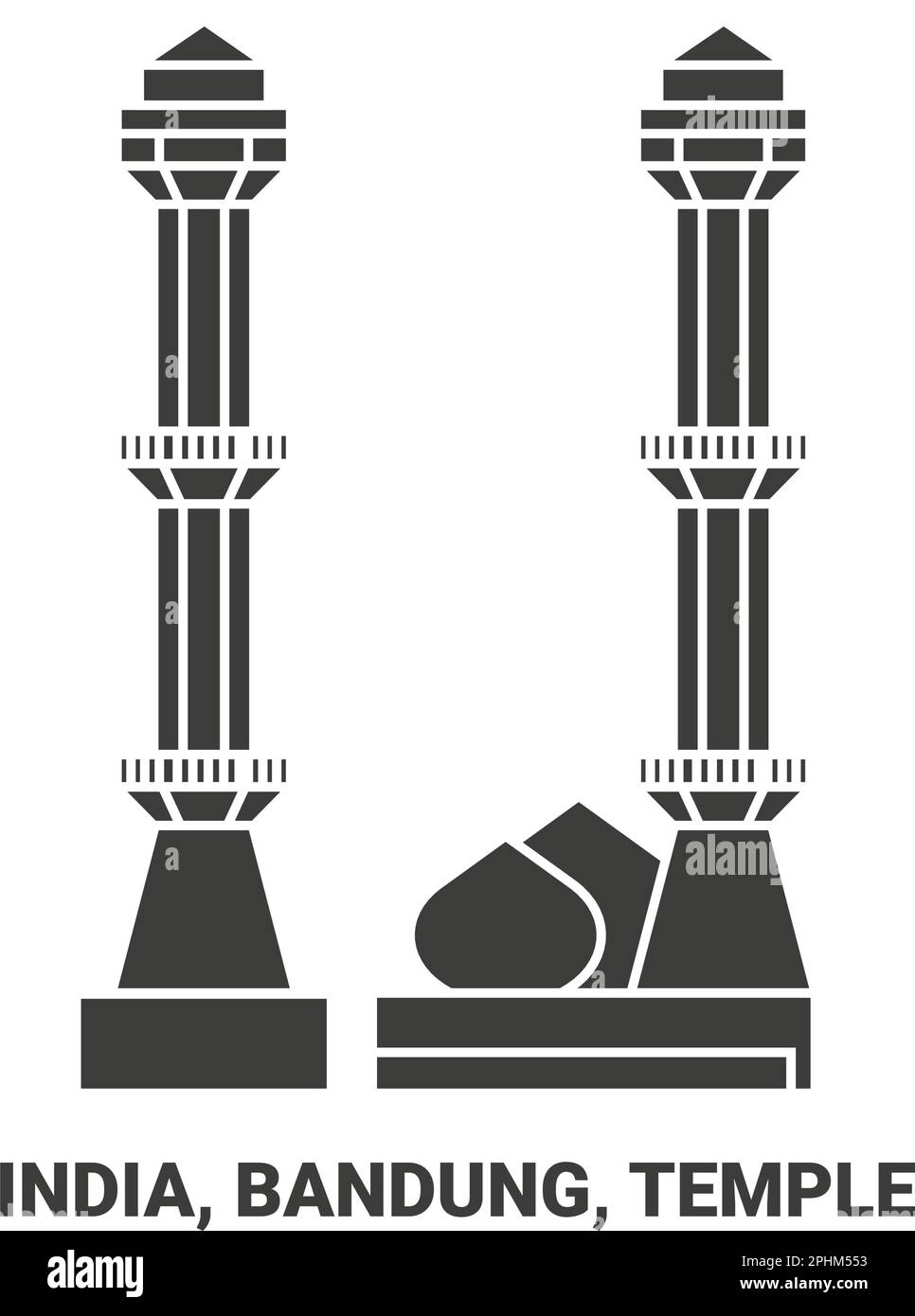 Inde, Bandung, Travels Landsmark Voyage illustration du vecteur de repère Illustration de Vecteur