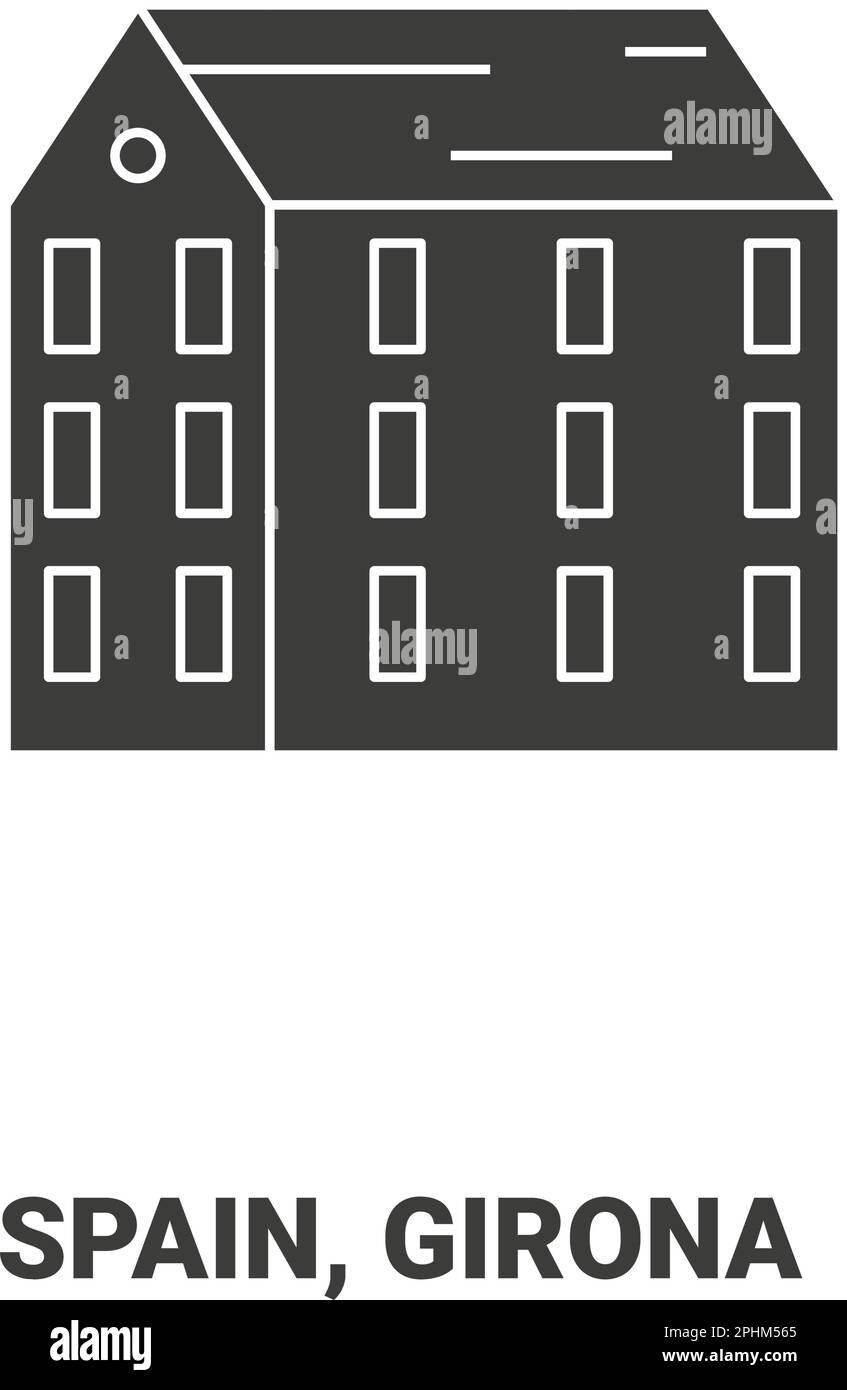 Espagne, Girona voyage illustration vecteur Illustration de Vecteur