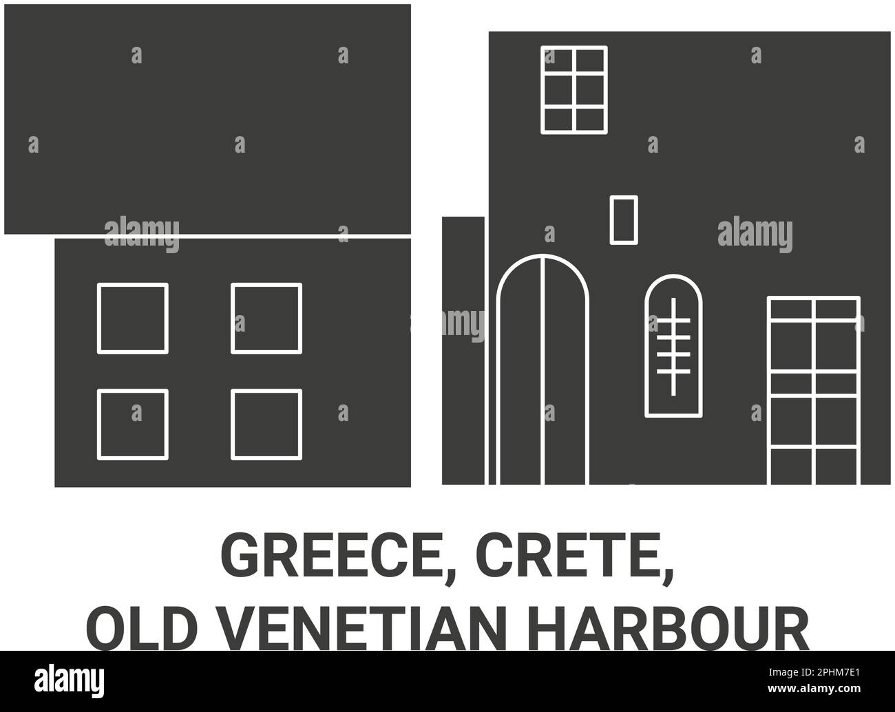 Grèce, Crète, Old Venetian Harbour Voyage illustration vecteur Illustration de Vecteur