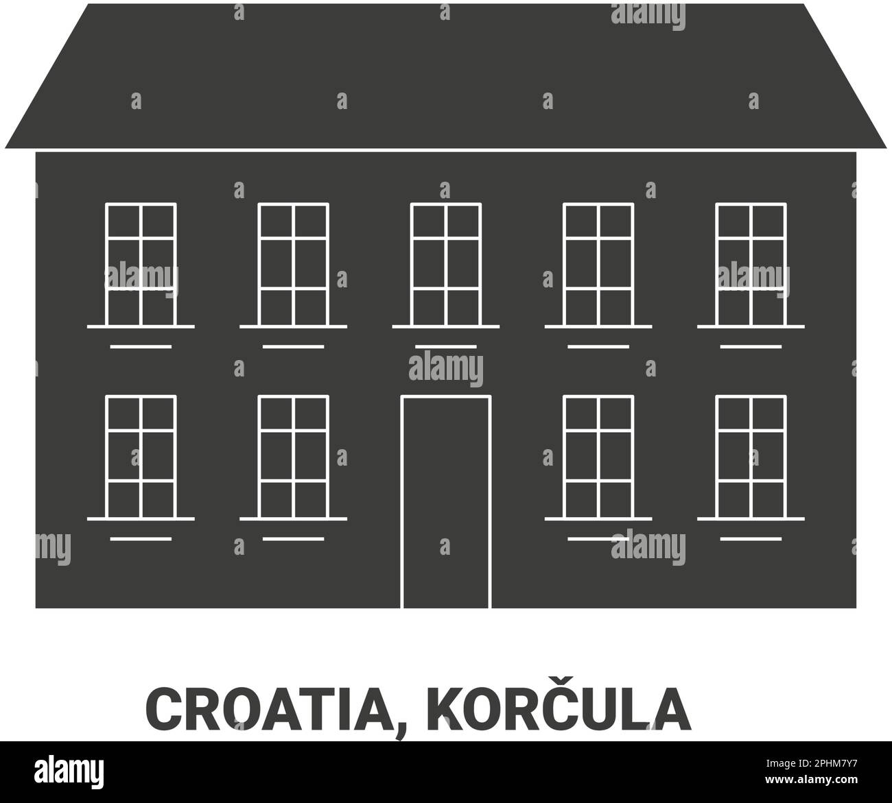 Croatie, Korcula voyage repère illustration vecteur Illustration de Vecteur