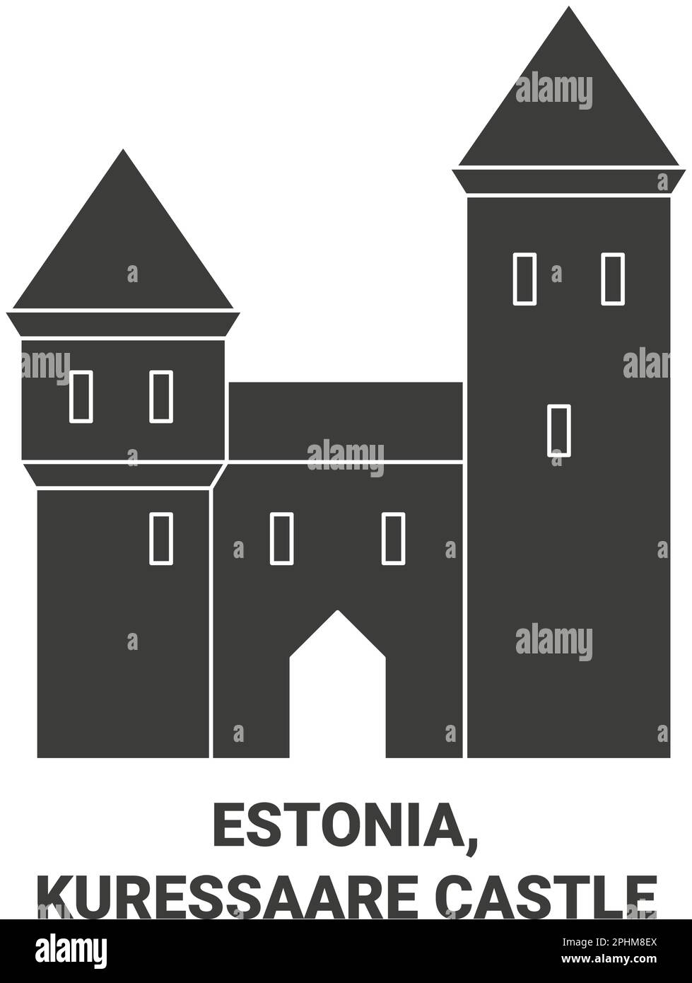 Estonie, Château de Kuressaare Voyage repère illustration vectorielle Illustration de Vecteur