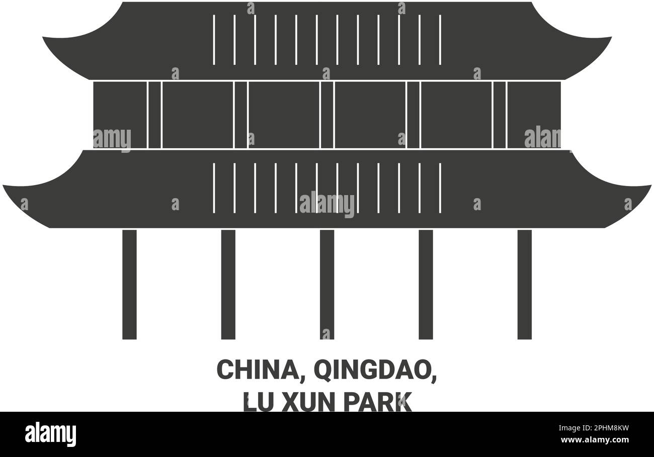 Chine, Qingdao, lu Xun Park illustration du vecteur de voyage Illustration de Vecteur