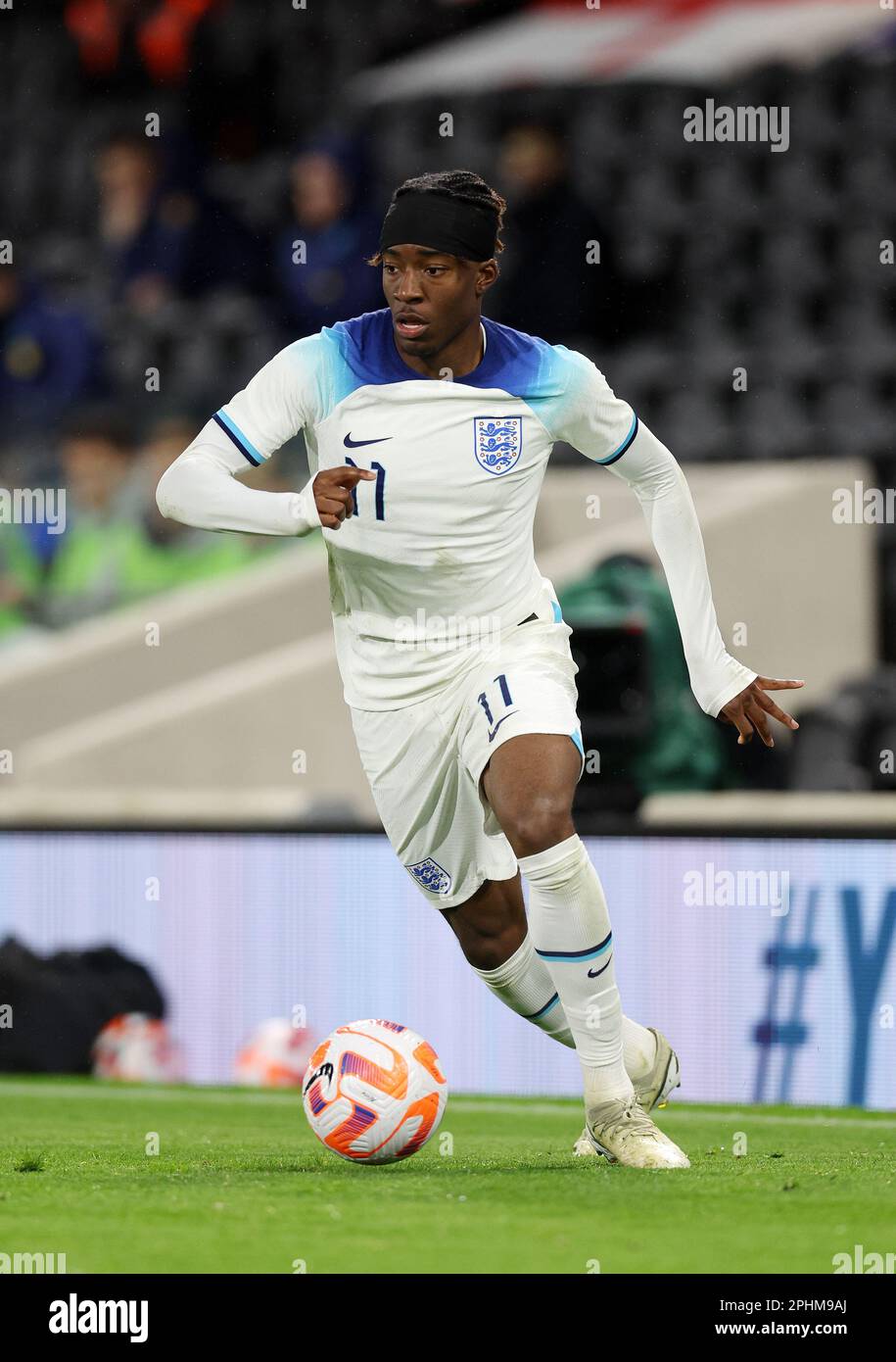 Londres, Royaume-Uni. 28th mars 2023. Noni Madueke d'Angleterre lors du match international de l'UEFA Under21 à Craven Cottage, Londres. Le crédit photo devrait se lire: David Klein/Sportimage crédit: Sportimage/Alay Live News Banque D'Images