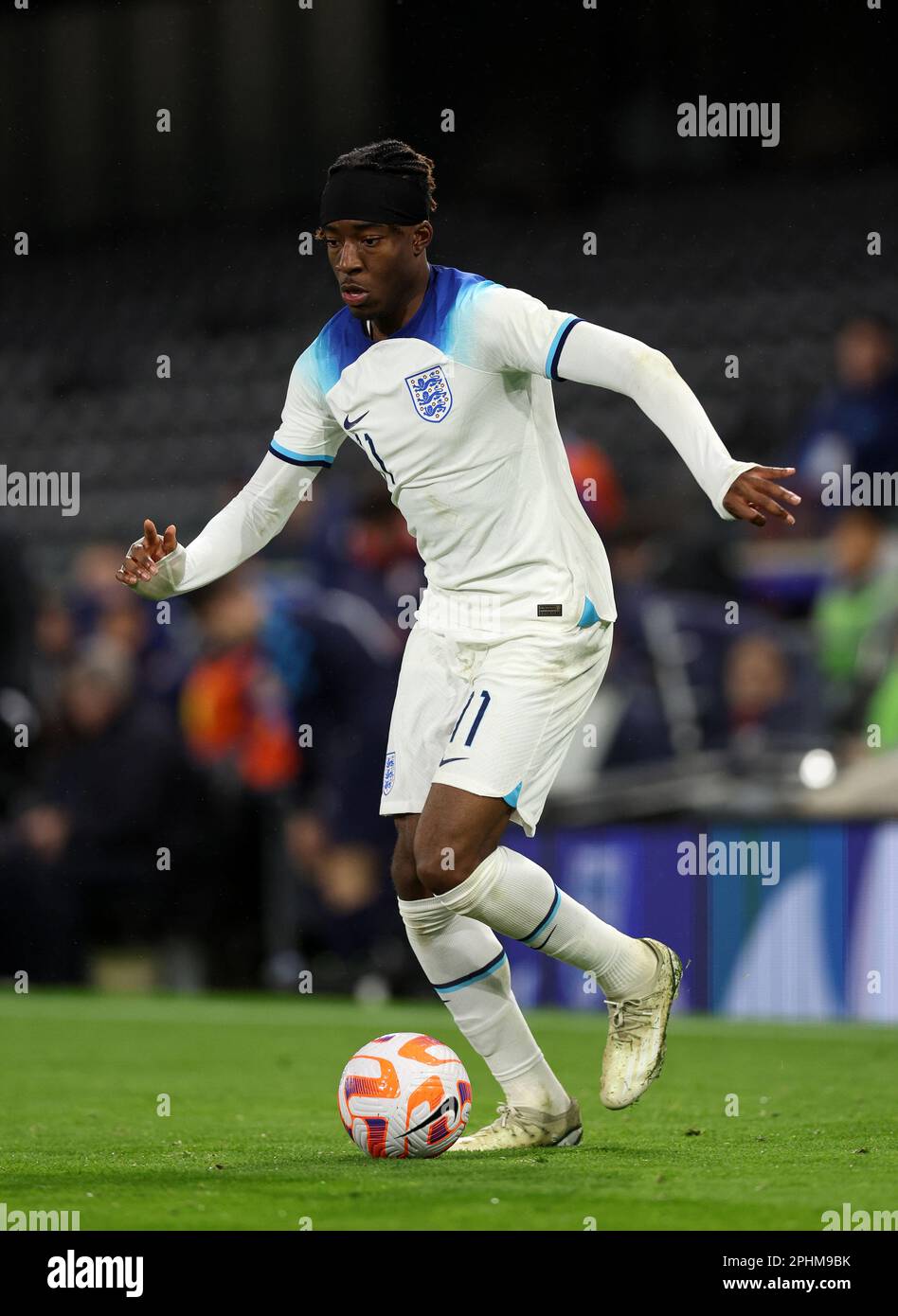 Londres, Royaume-Uni. 28th mars 2023. Noni Madueke d'Angleterre lors du match international de l'UEFA Under21 à Craven Cottage, Londres. Le crédit photo devrait se lire: David Klein/Sportimage crédit: Sportimage/Alay Live News Banque D'Images