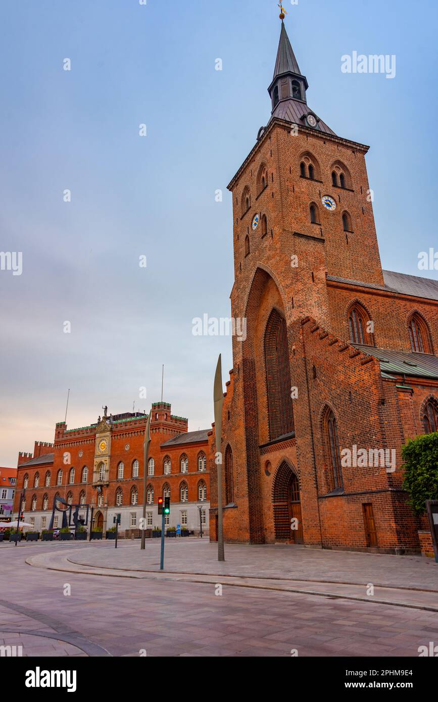 St. Cathédrale de Canute dans la ville danoise d'Odense. Banque D'Images