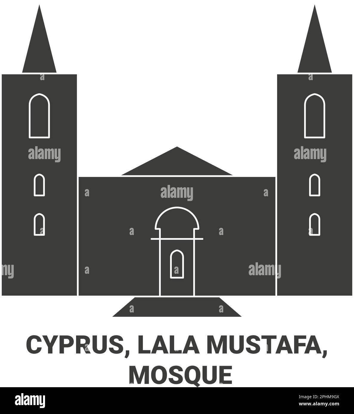 Chypre, Lala Mustafa, mosquée voyage illustration vecteur Illustration de Vecteur
