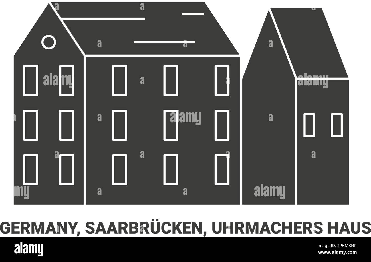 Allemagne, Saarbrucken, Uhrmachers Haus voyage illustration du vecteur de repère Illustration de Vecteur
