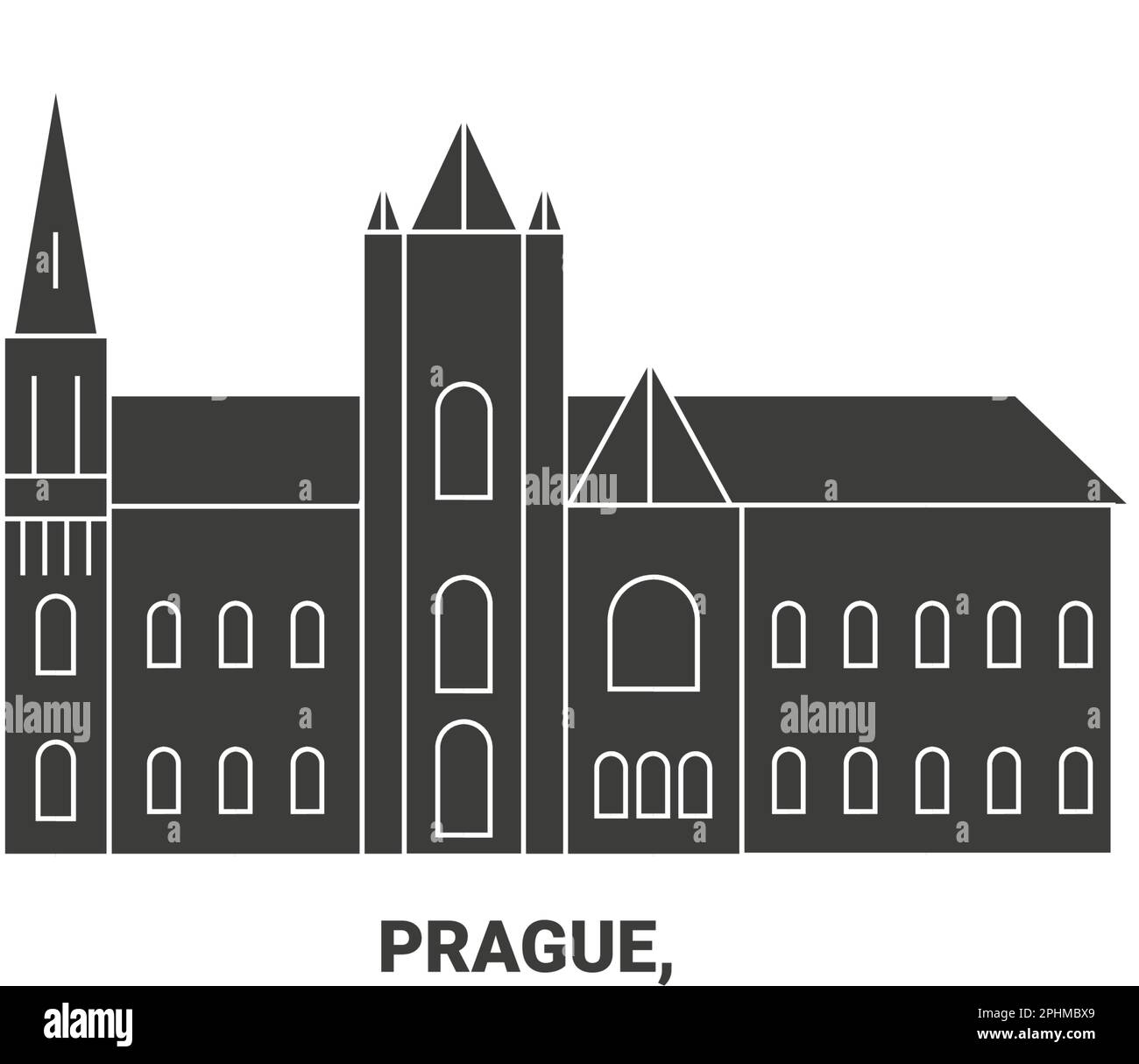 République tchèque, Prague voyage illustration vecteur Illustration de Vecteur