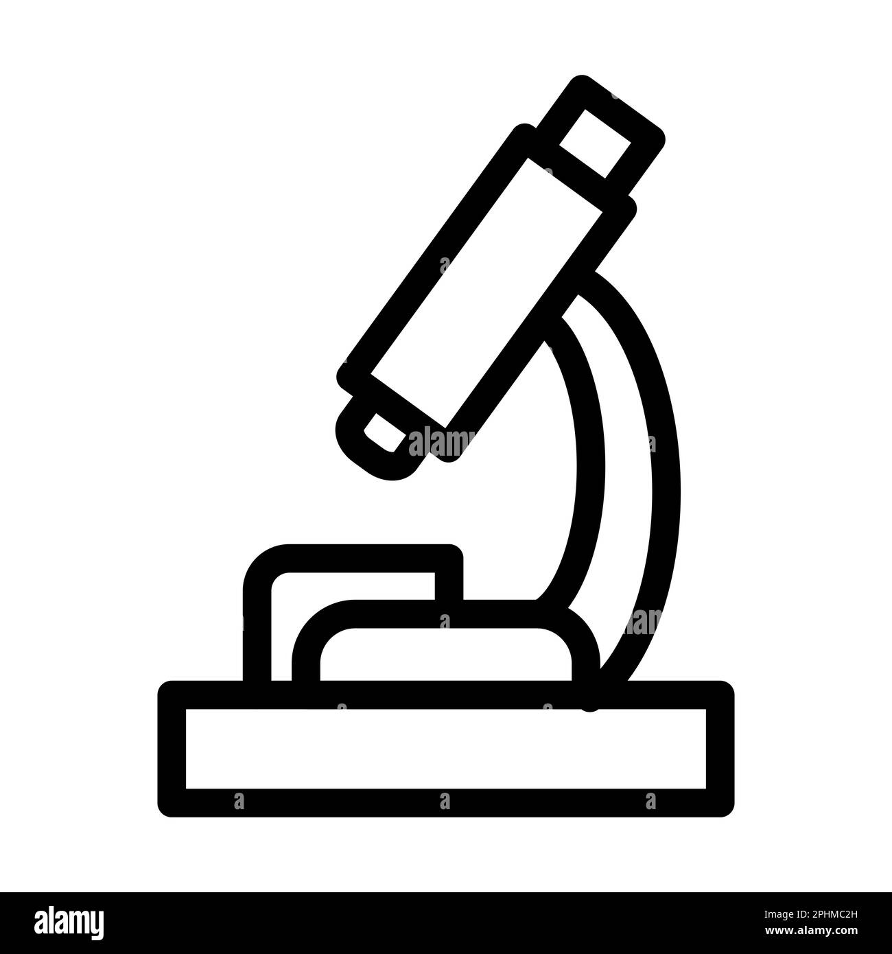 Icône Vector Thick Line de microscope pour une utilisation personnelle et commerciale. Banque D'Images