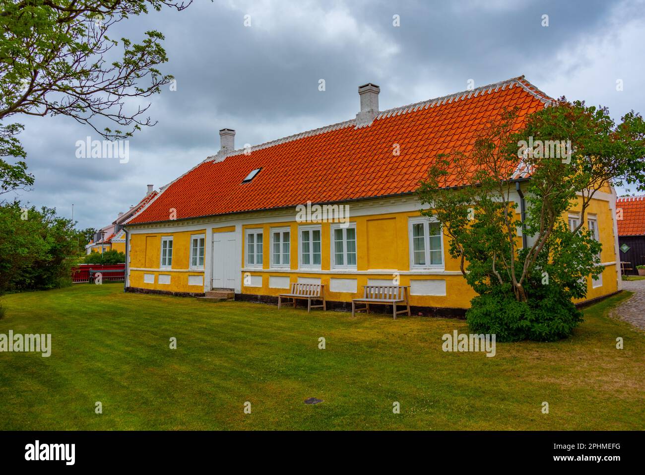 Anchers Hus dans la ville danoise Skagen. Banque D'Images