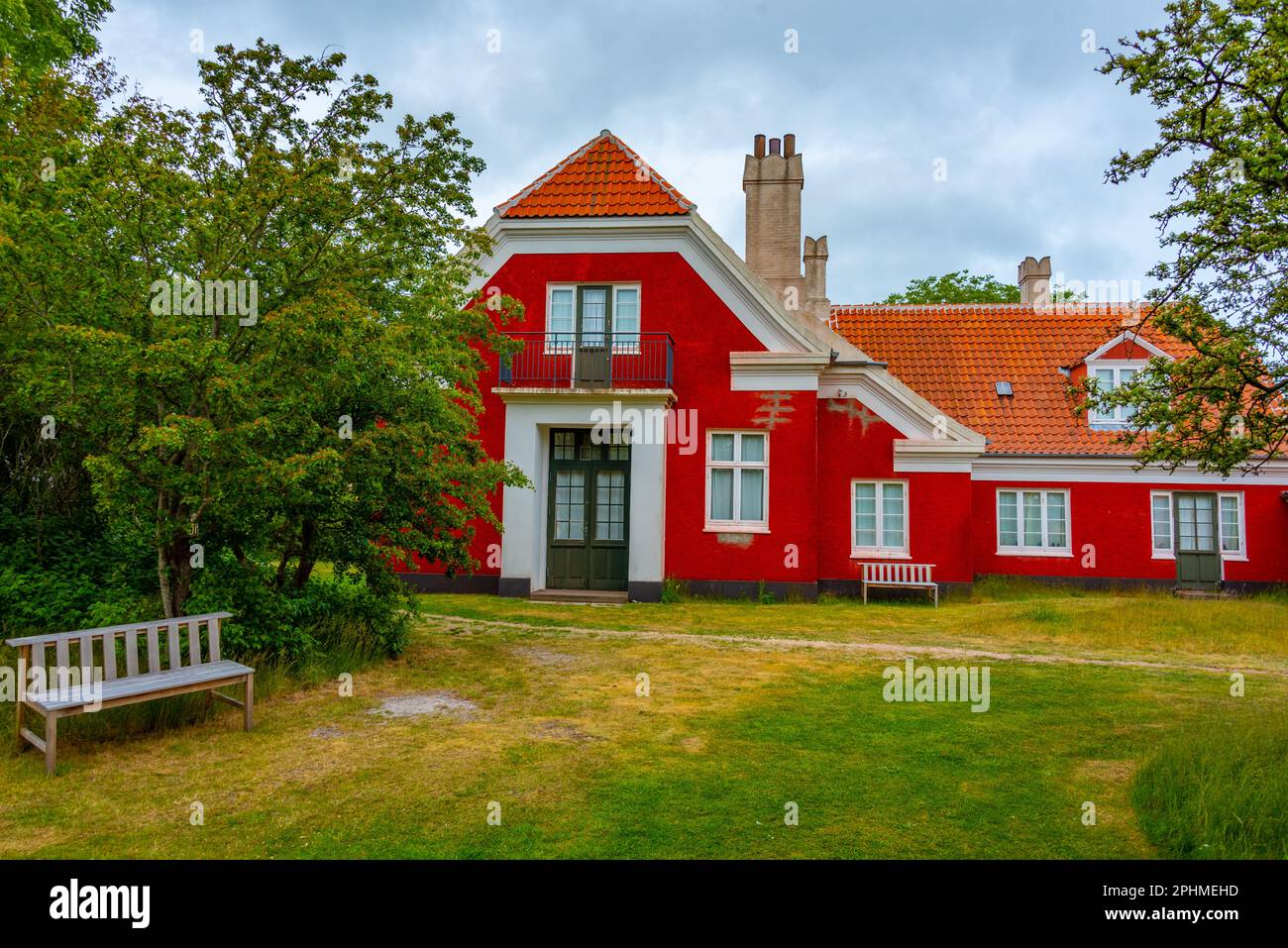 Anchers Hus dans la ville danoise Skagen. Banque D'Images