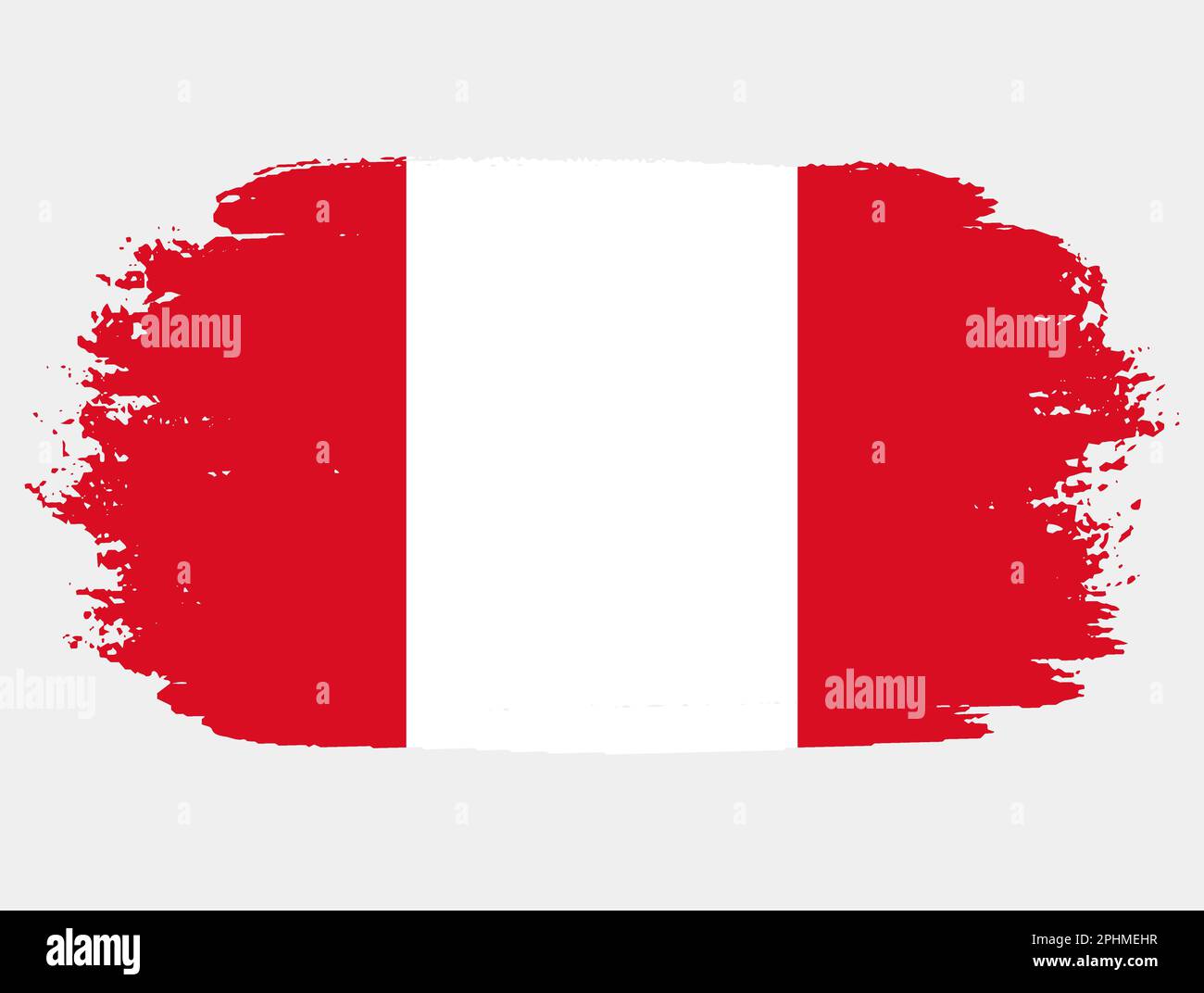 Grunge artistique drapeau du Pérou isolé sur fond blanc. Texture élégante du drapeau national Illustration de Vecteur