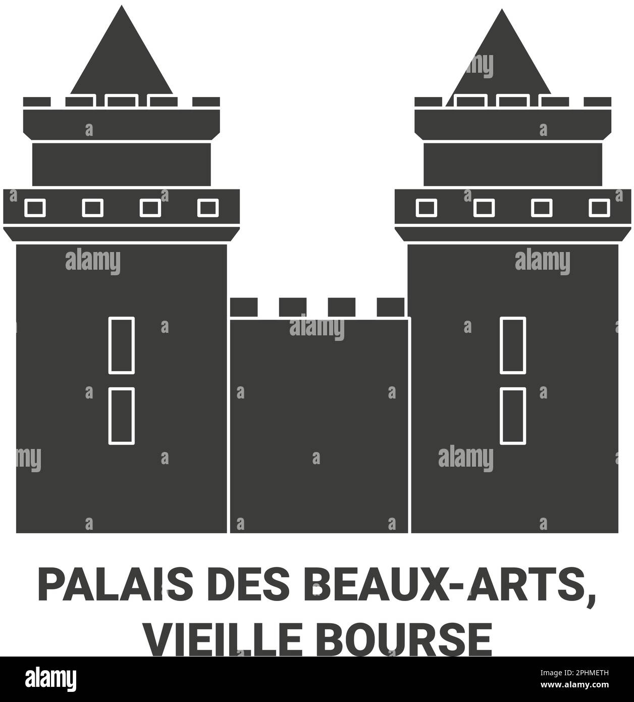 France, Palais des Beauxarts, Vieille Bourse voyage illustration vectorielle Illustration de Vecteur