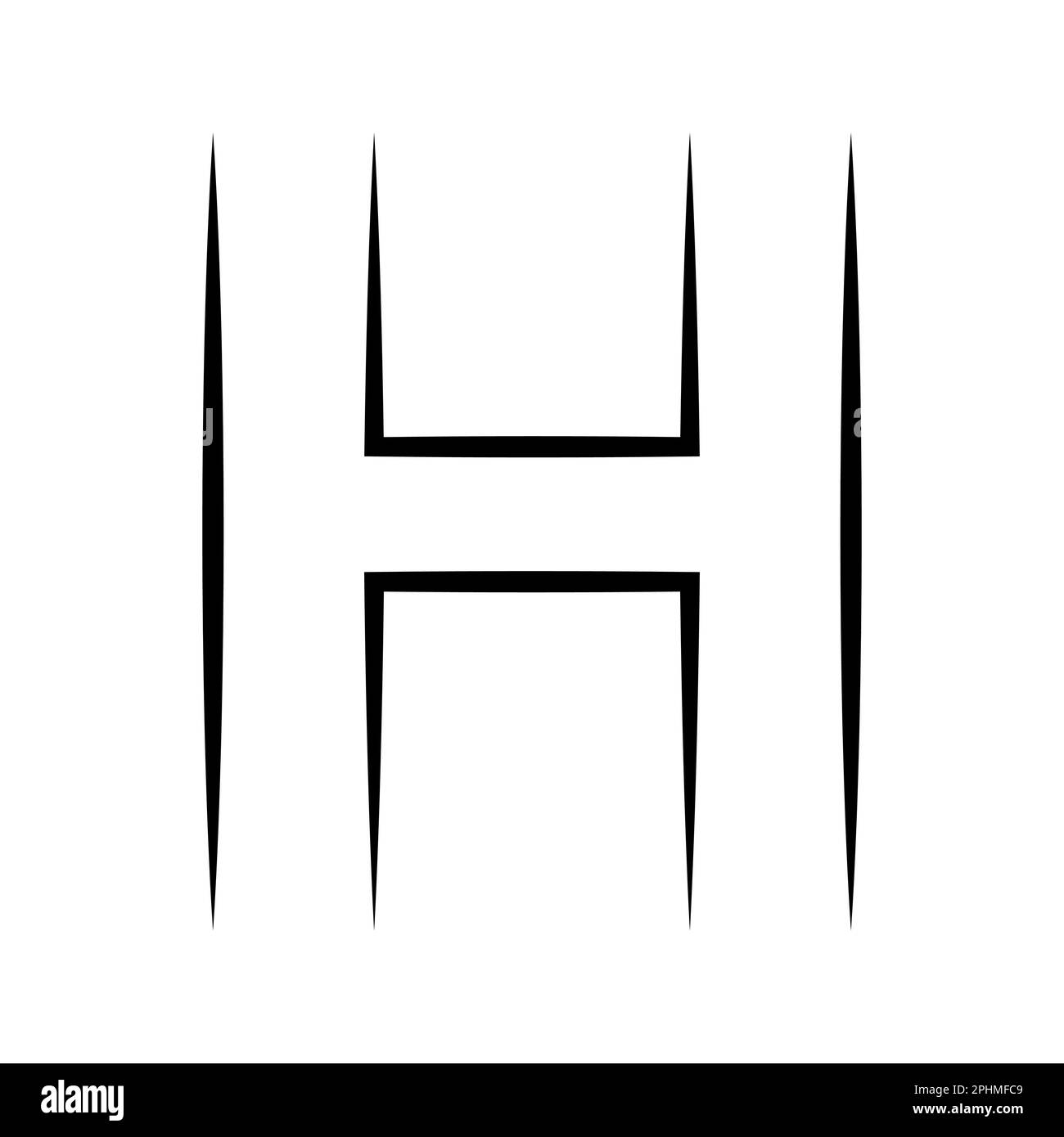 Logo lettre h icône axe alphabet logotype h emblème Illustration de Vecteur