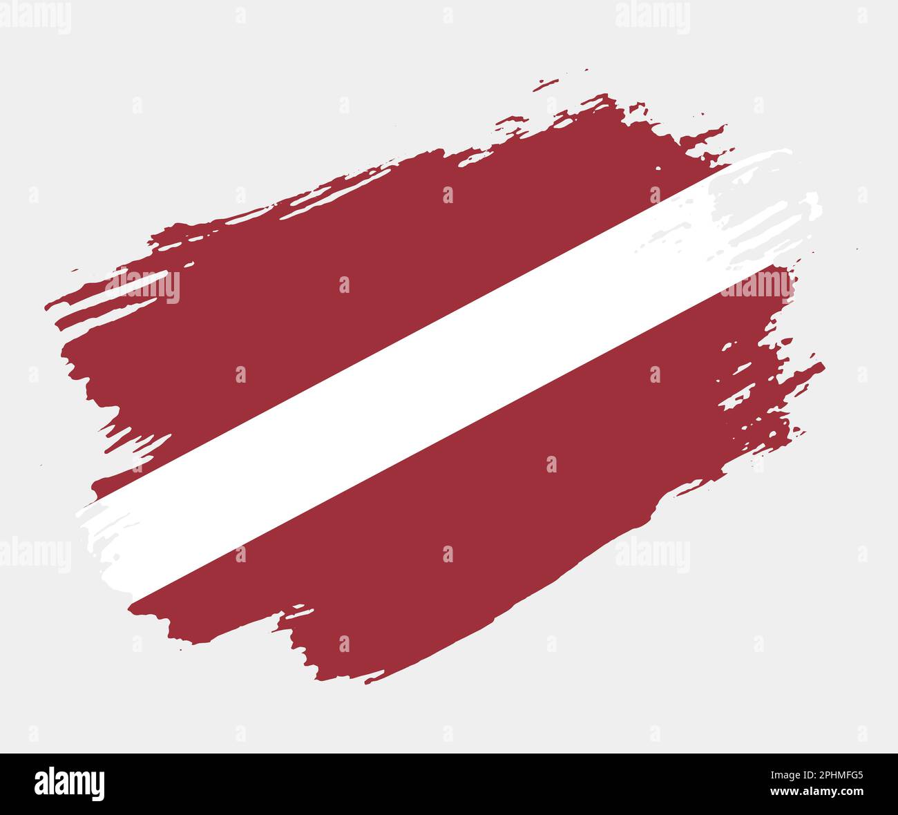 Grunge artistique drapeau de la Lettonie isolé sur fond blanc. Texture élégante du drapeau national Illustration de Vecteur