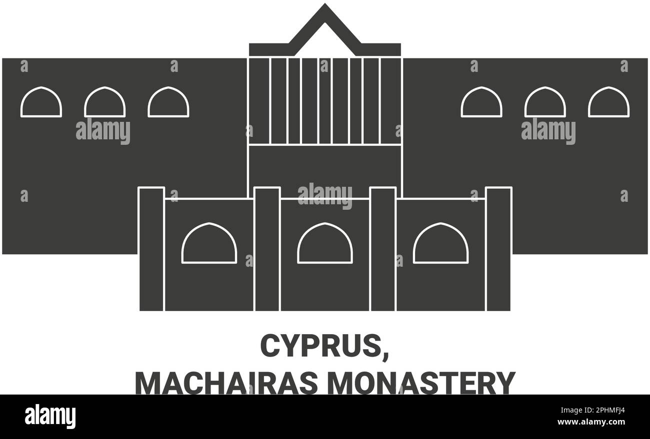 Chypre, Monastère de Mâhailas voyage illustration vectorielle historique Illustration de Vecteur