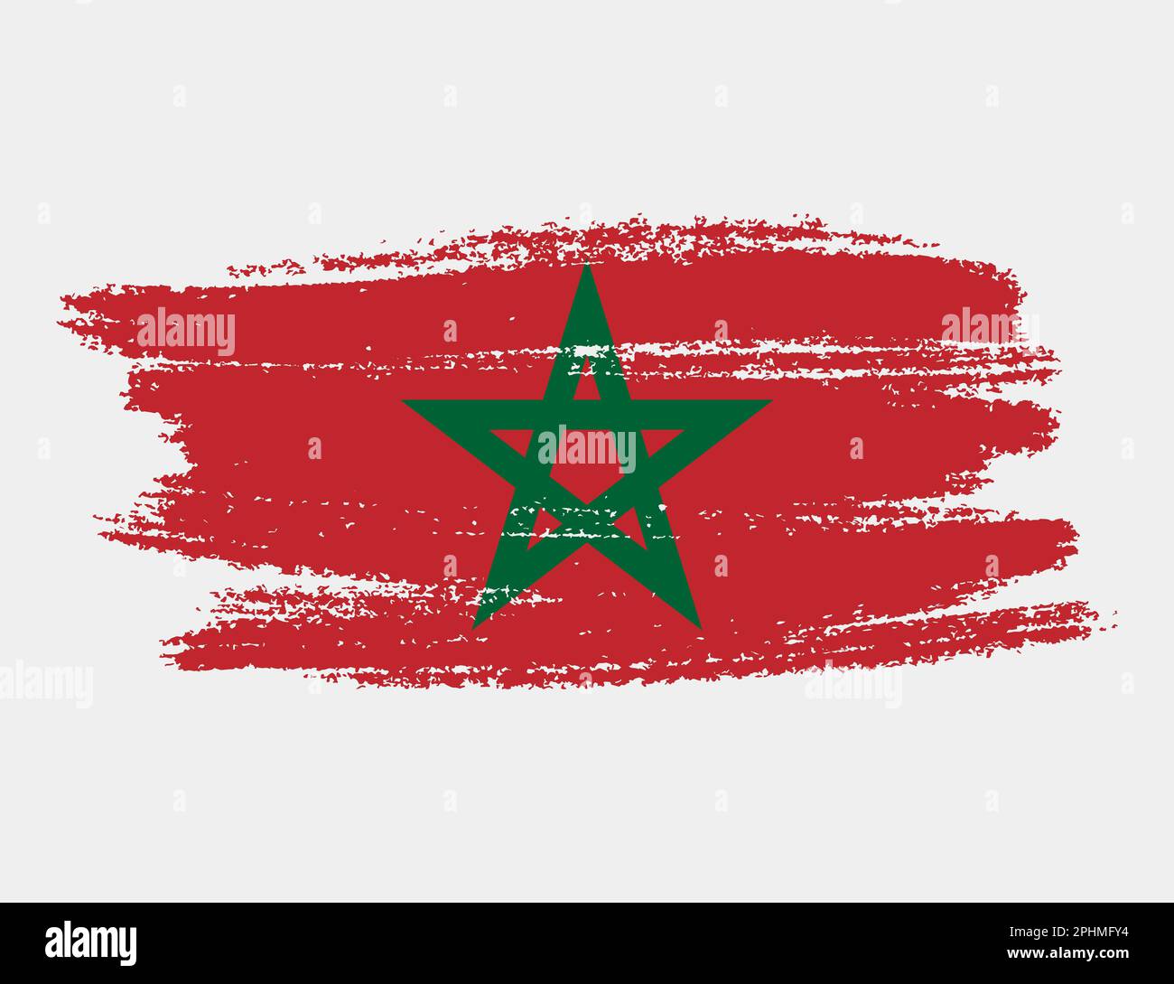 Grunge artistique drapeau brush du Maroc isolé sur fond blanc. Texture élégante du drapeau national Illustration de Vecteur
