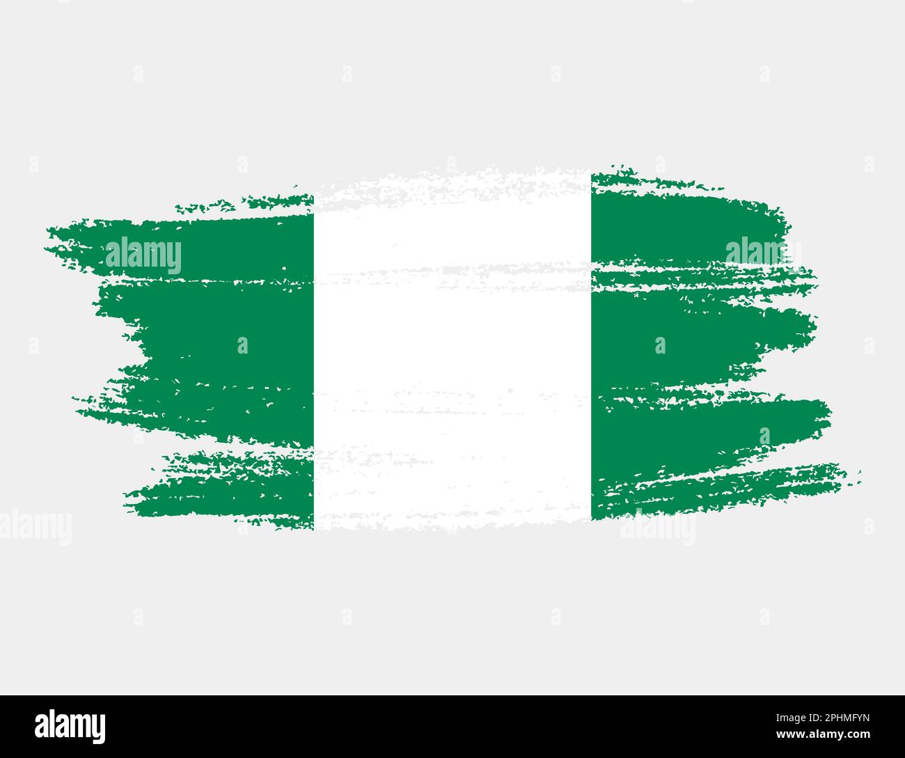 Grunge artistique drapeau du Nigeria isolé sur fond blanc. Texture élégante du drapeau national Illustration de Vecteur