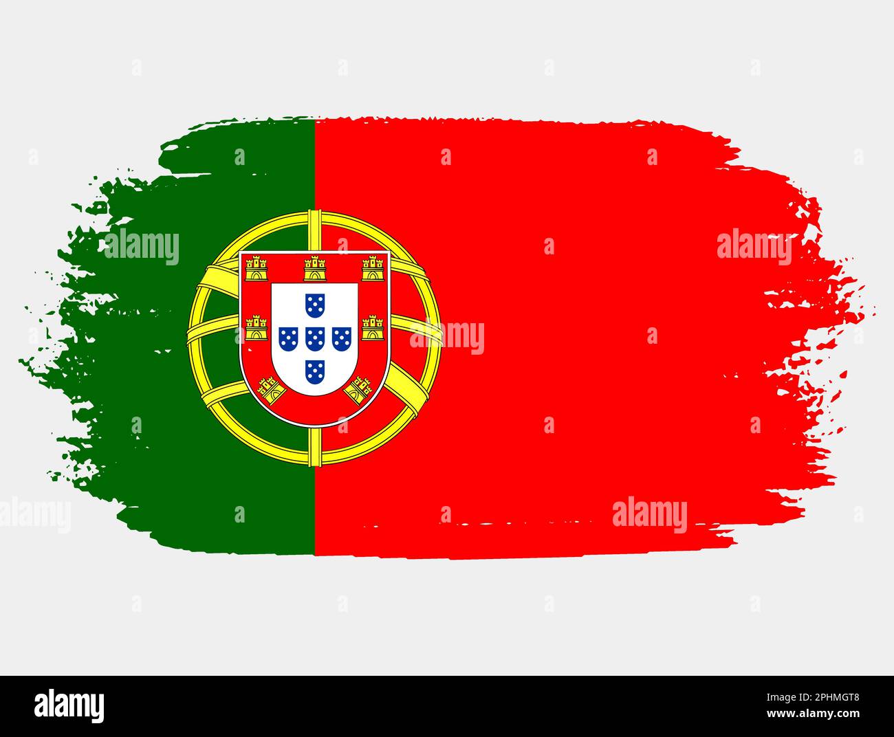 Grunge artistique drapeau du Portugal isolé sur fond blanc. Texture élégante du drapeau national Illustration de Vecteur