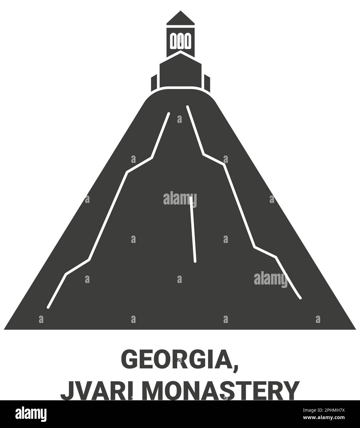 Géorgie, le monastère de Jvari voyage illustration vectorielle Illustration de Vecteur