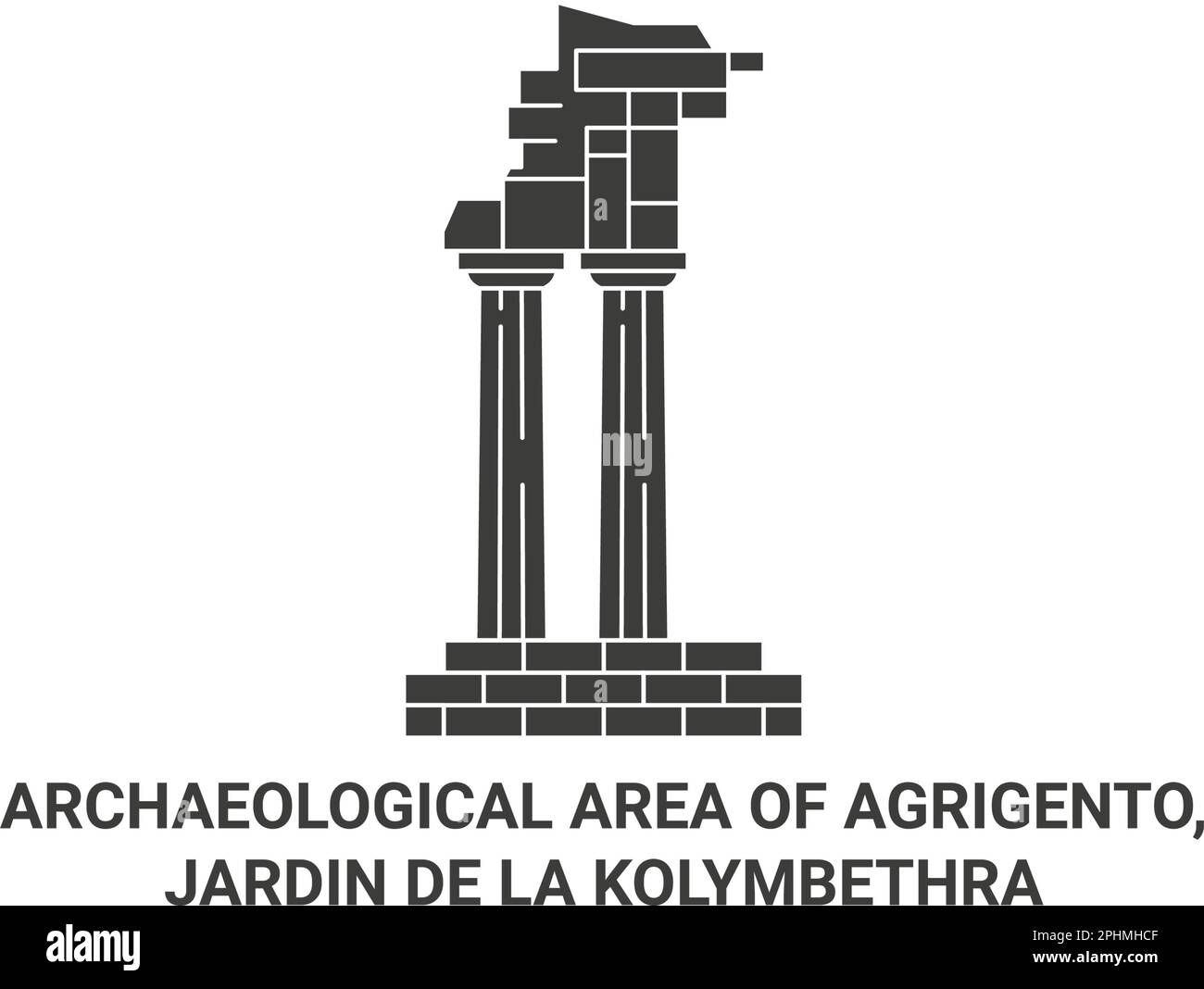 Italie, Agrigento, jardin de la Kolymbethra Voyage repère illustration vecteur Illustration de Vecteur