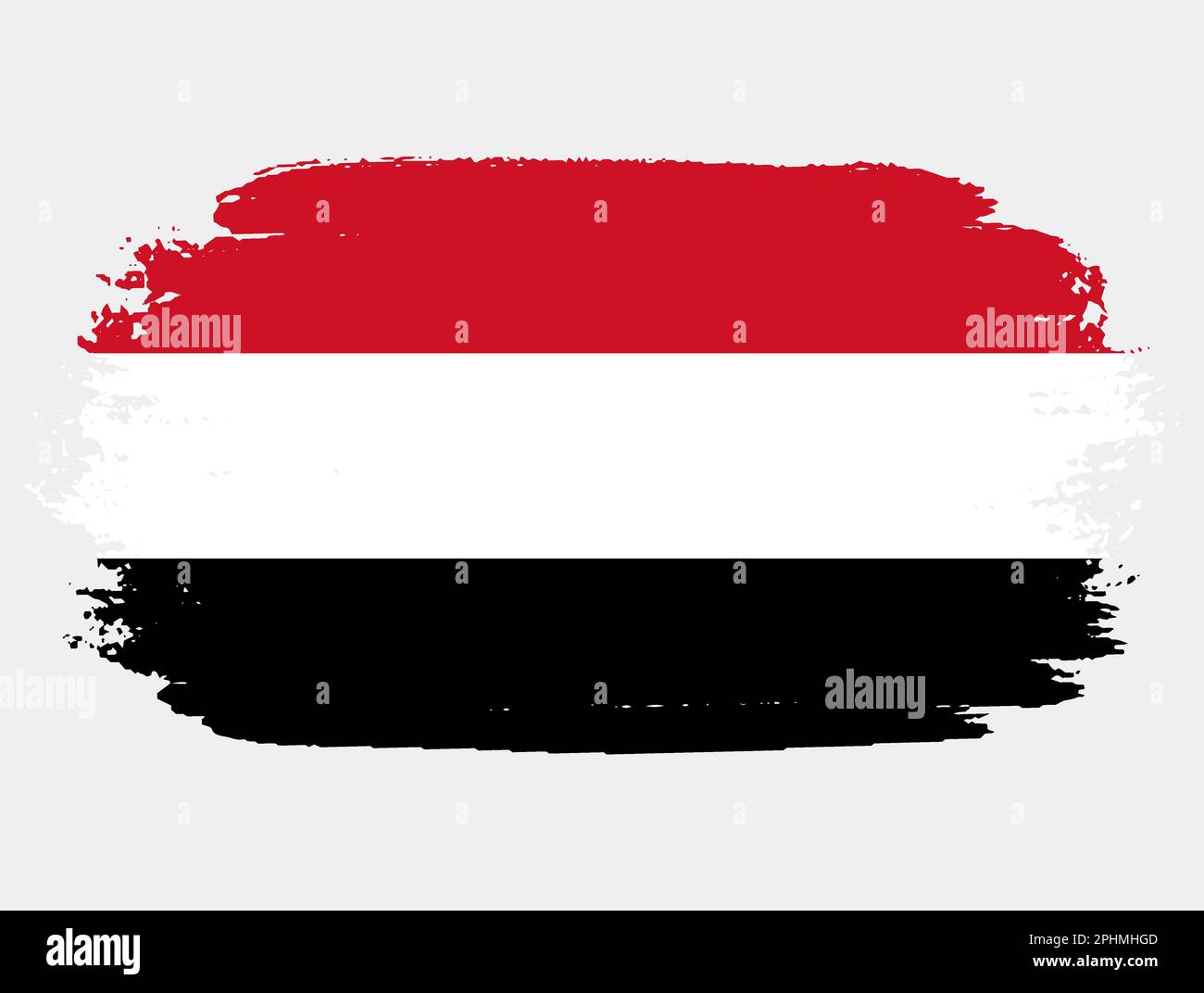 Grunge artistique drapeau du Yémen isolé sur fond blanc. Texture élégante du drapeau national Illustration de Vecteur