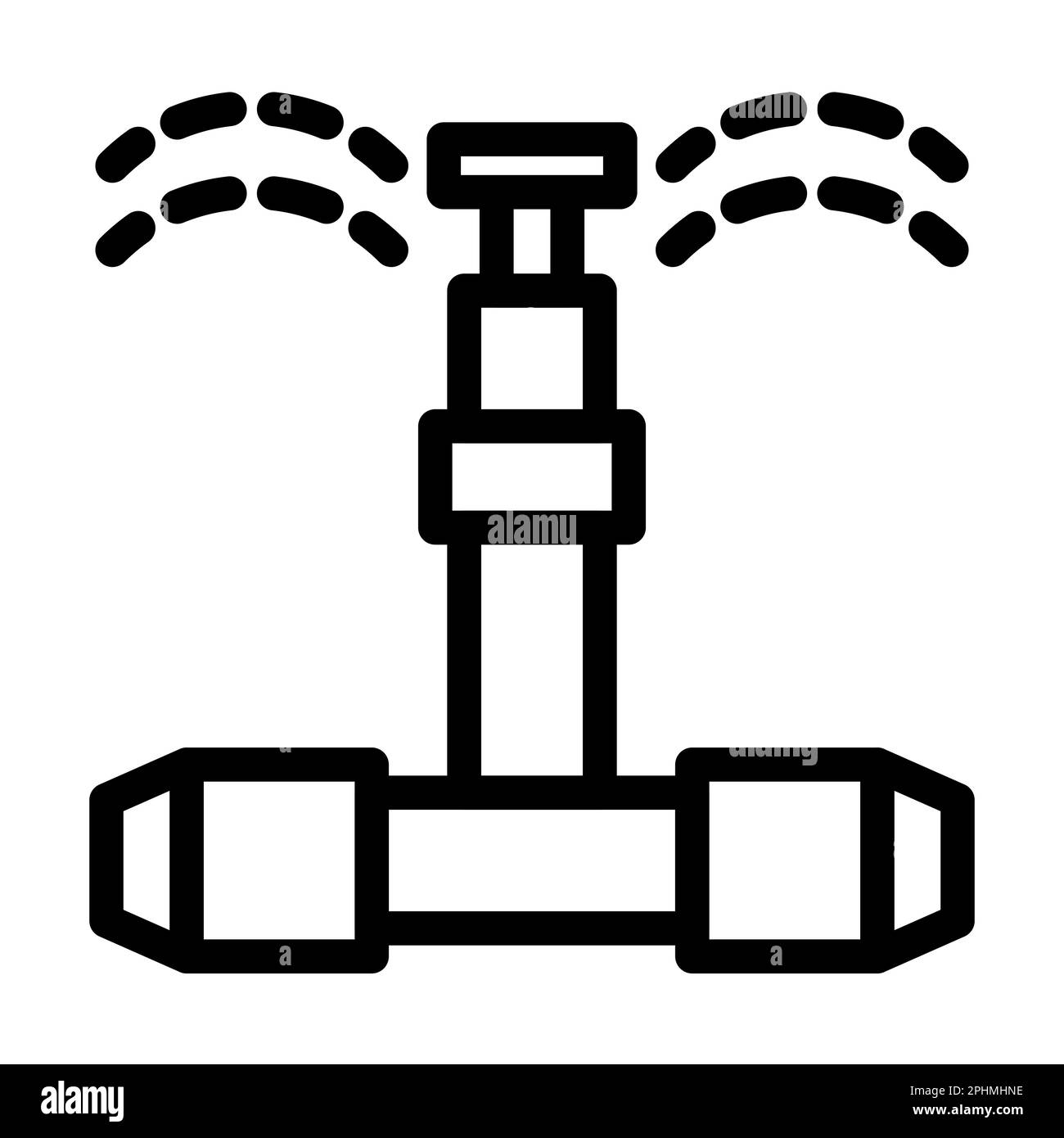 Icône Vector Thick Line du système d'irrigation pour usage personnel et commercial. Banque D'Images