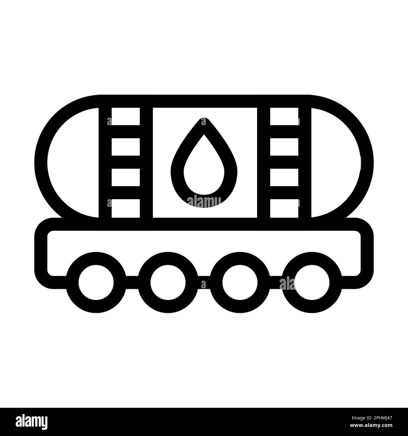 Icône de la ligne épaisse du réservoir d'huile Vector pour usage personnel et commercial. Banque D'Images