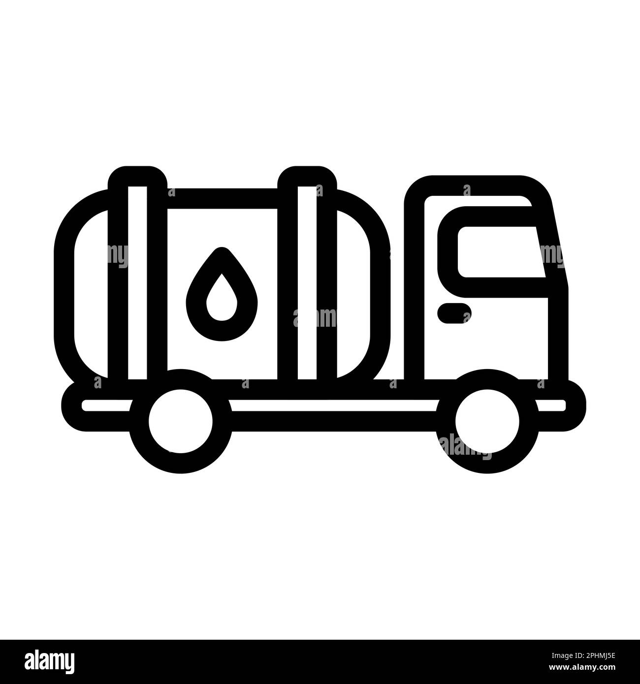 Icône Vector Thick Line pour camion-citerne à usage personnel et commercial. Banque D'Images